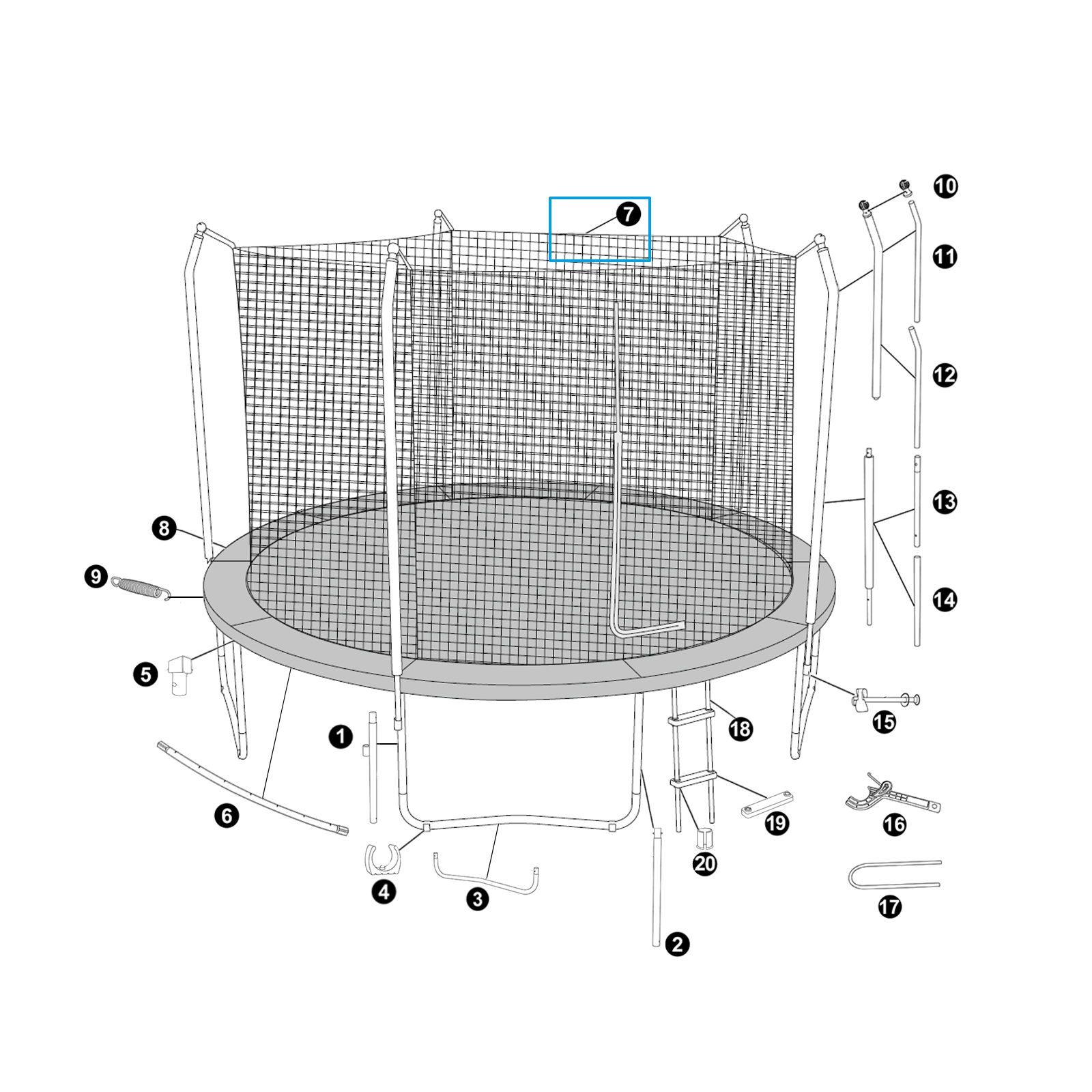 Bestway® Spare Part Trampoline Mat with Enclosure Netting for 12' x 9'1"/3.66m x 2.78m Xtreme Air Trampoline