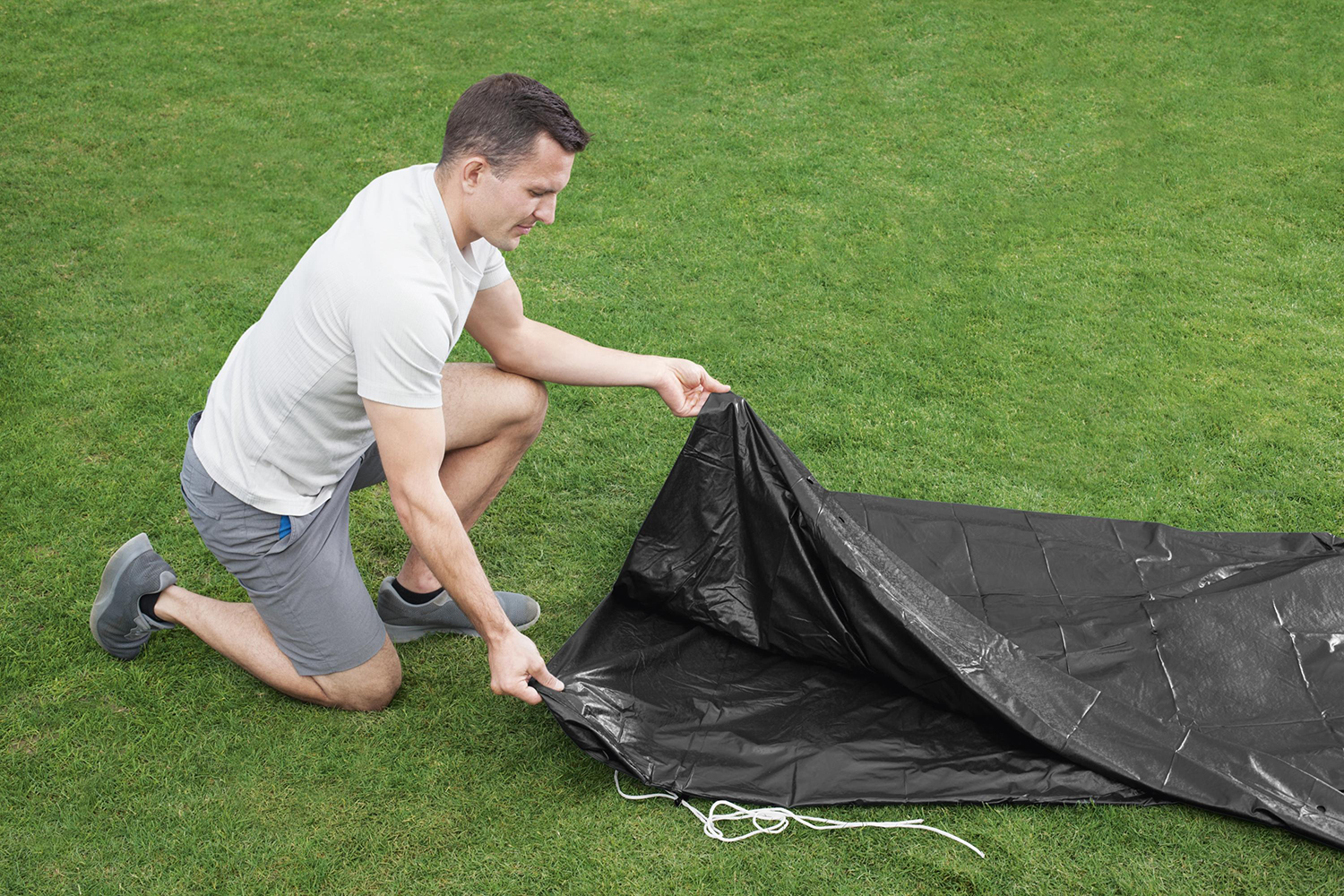 Flowclear™ PVC Abdeckplane Ø 427 cm, schwarz, rund