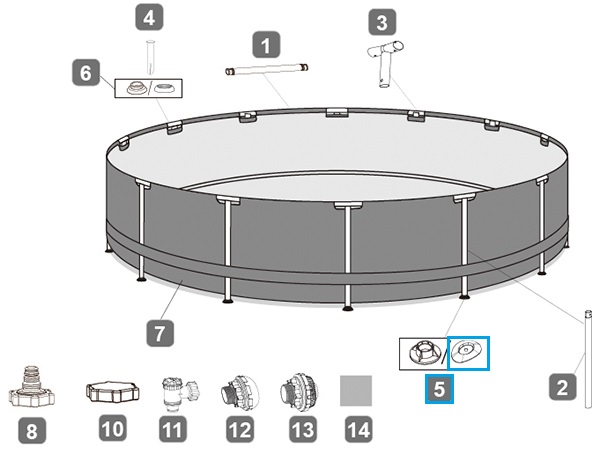 Bestway® Spare Part Leg cap set (grey / 4 pieces) for various Power Steel™ pools Ø 488/549/610/671 cm, round Bestway® Spare Part Leg cap set (grey / 4 pieces) for various Power Steel™ pools Ø 488/549/610/671 cm, round