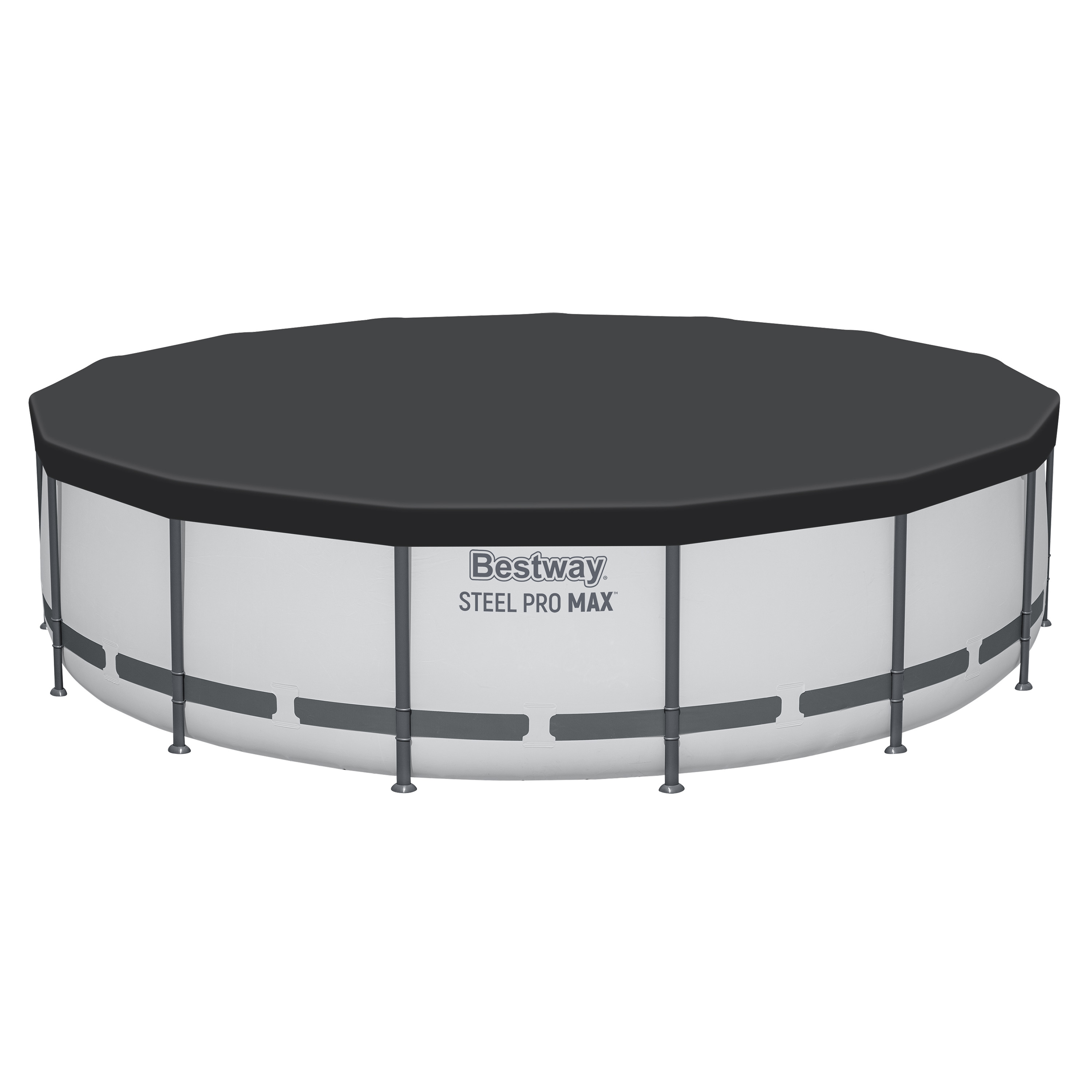 Steel Pro MAX™ Frame Pool Komplett Set mit Filterpumpe Ø 457 x 107 cm, lichtgrau, rund