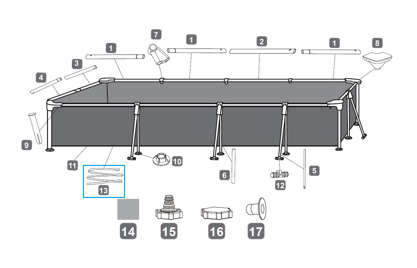 Bestway® Spare Part Bottom belt (blue) for Steel Pro™ frame pools 300x201x66 cm (2023) Bestway® Spare Part Bottom belt (blue) for Steel Pro™ frame pools 400x211x81 cm (2023)