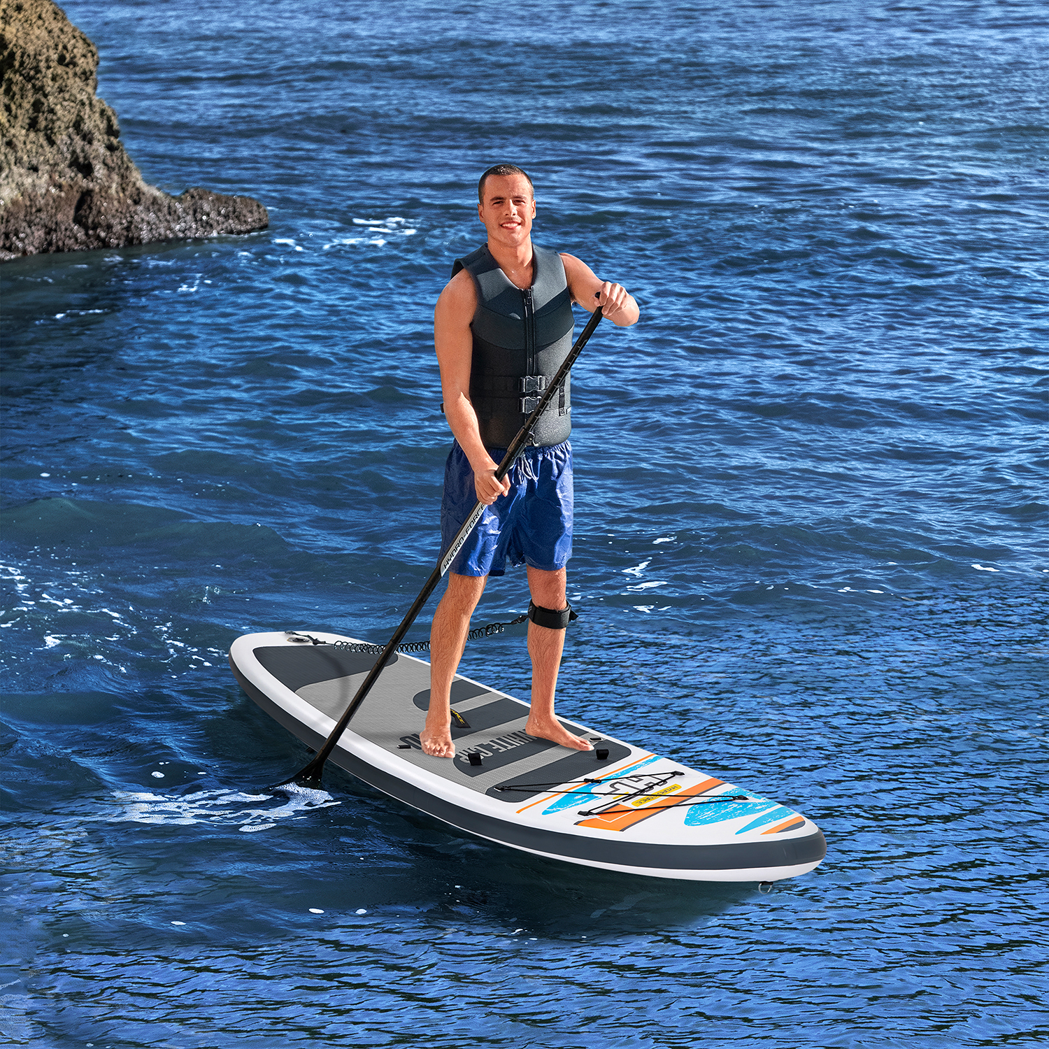 Hydro-Force™ SUP Allround Board Set White Cap mit Sitz 305 x 84 x 12 cm