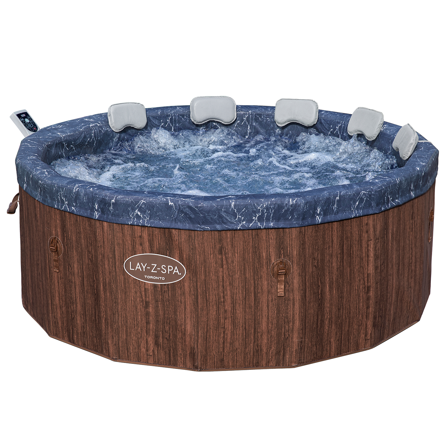 LAY-Z-SPA® Energiespar-Whirlpool Toronto AirJet™ mit Schaumstoffpaneelen & App-Steuerung, für 7 Personen Ø 190 x 70 cm