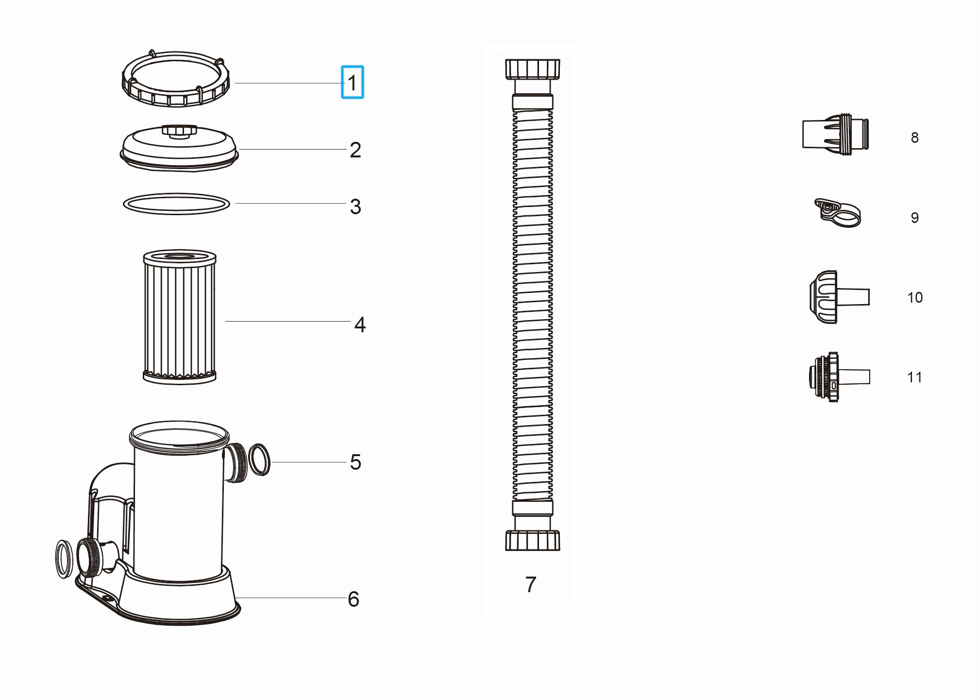 Bestway® Spare Part Cover retainer (grey) for Flowclear™ filter unit  (58675) Bestway® Spare Part Cover retainer (grey) for Flowclear™ filter unit  (58675)