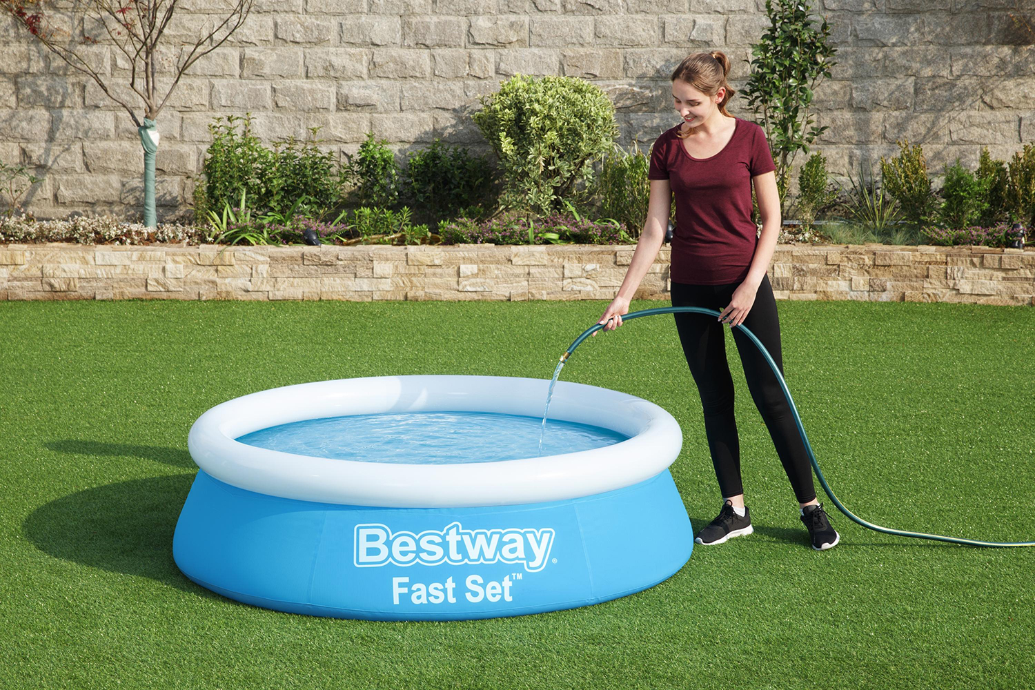 Fast Set™ Aufstellpool ohne Pumpe Ø 244 x 61 cm, blau, rund Fast Set™ Aufstellpool ohne Pumpe Ø 244 x 61 cm, blau, rund
