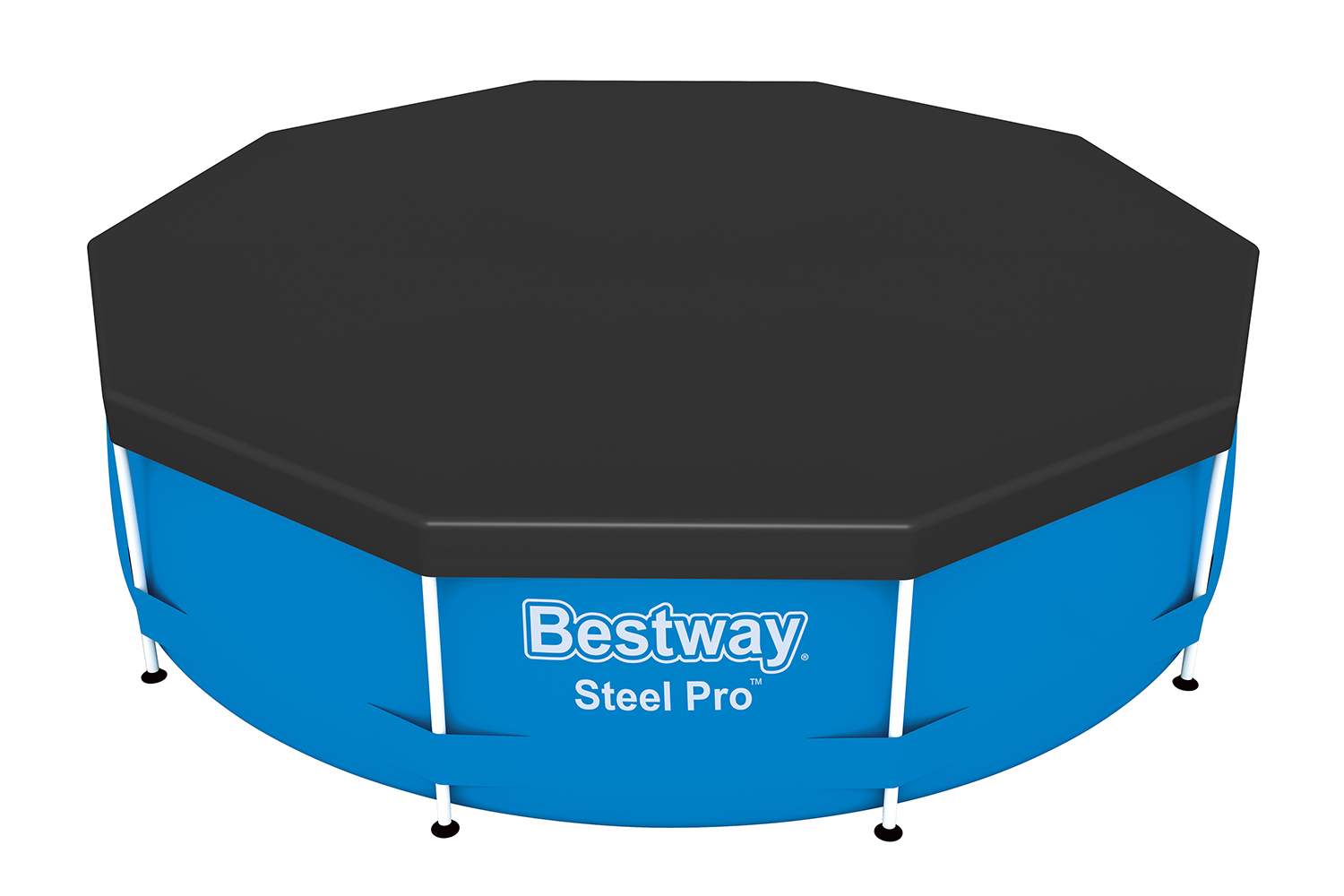 Flowclear™ PVC-Abdeckplane Ø 305 cm, schwarz, rund