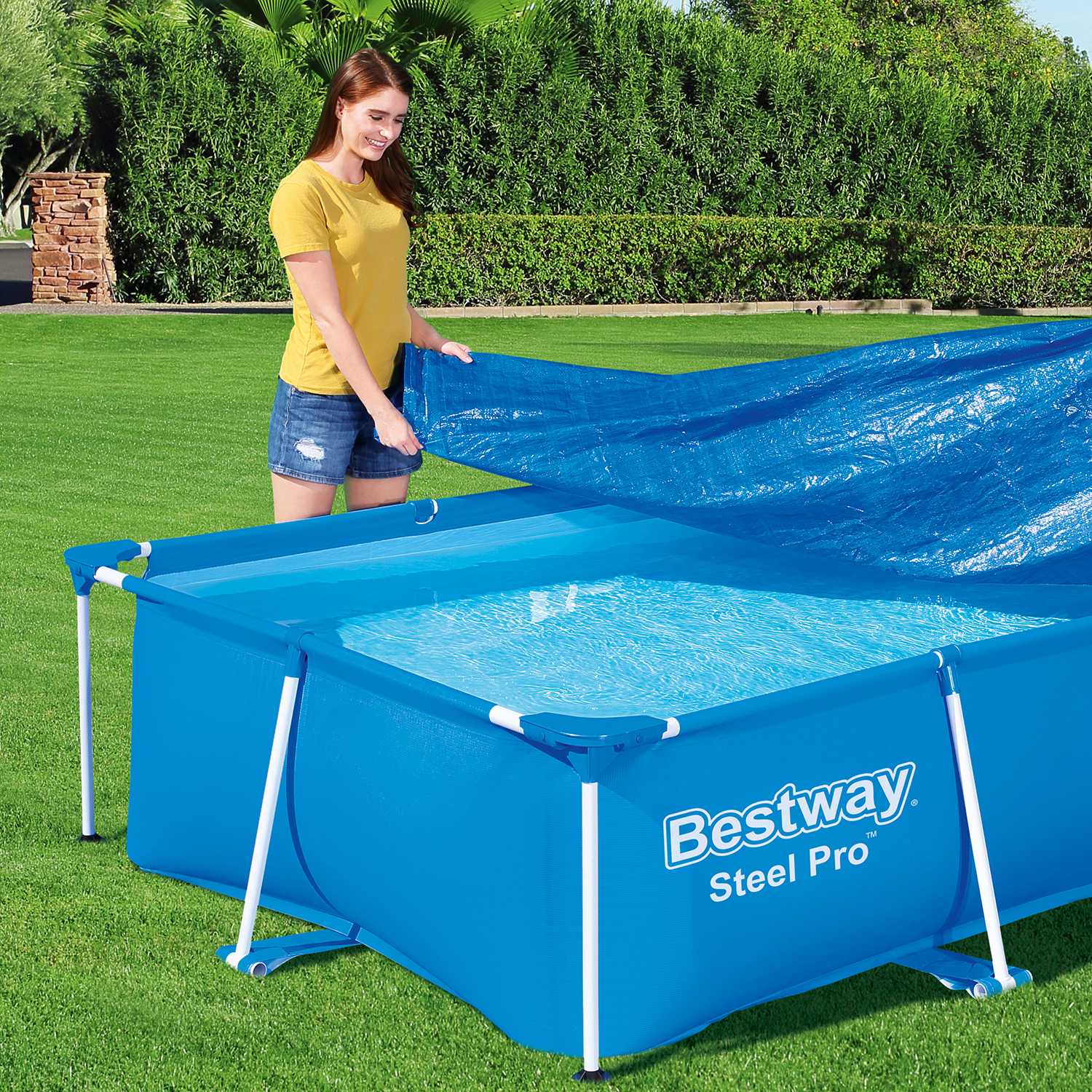 PE Abdeckplane 224 x 154 cm, blau, eckig