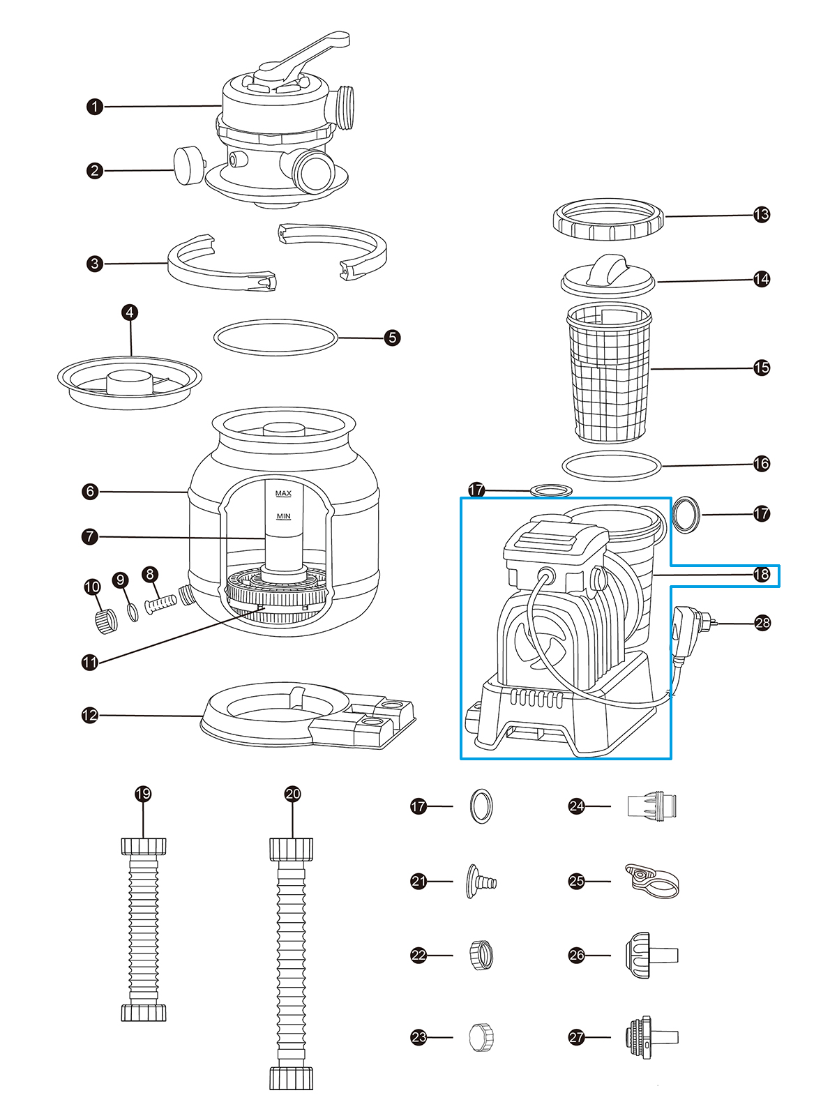 Bestway® Spare Part Motor for 6056L/1600gal Sand Filter(EU)