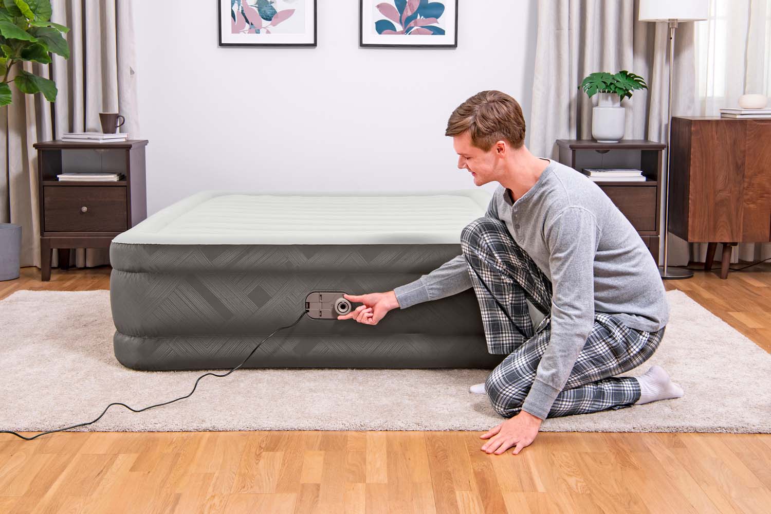 Fortech™ Doppelluftbett mit integrierter Elektropumpe 203 x 152 x 46 cm