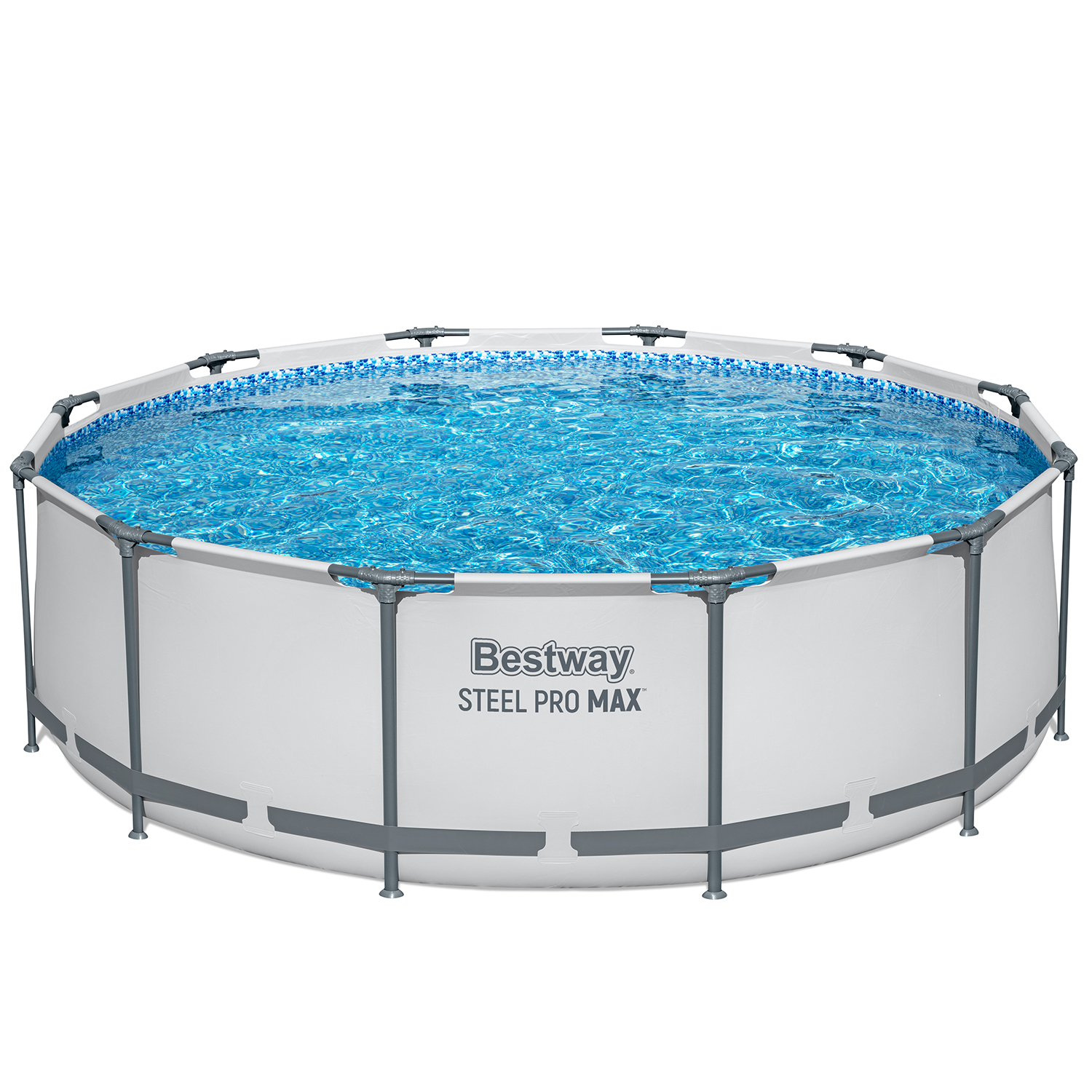Steel Pro MAX™ Frame Pool Set mit Filterpumpe Ø 366 x 100 cm, lichtgrau, rund