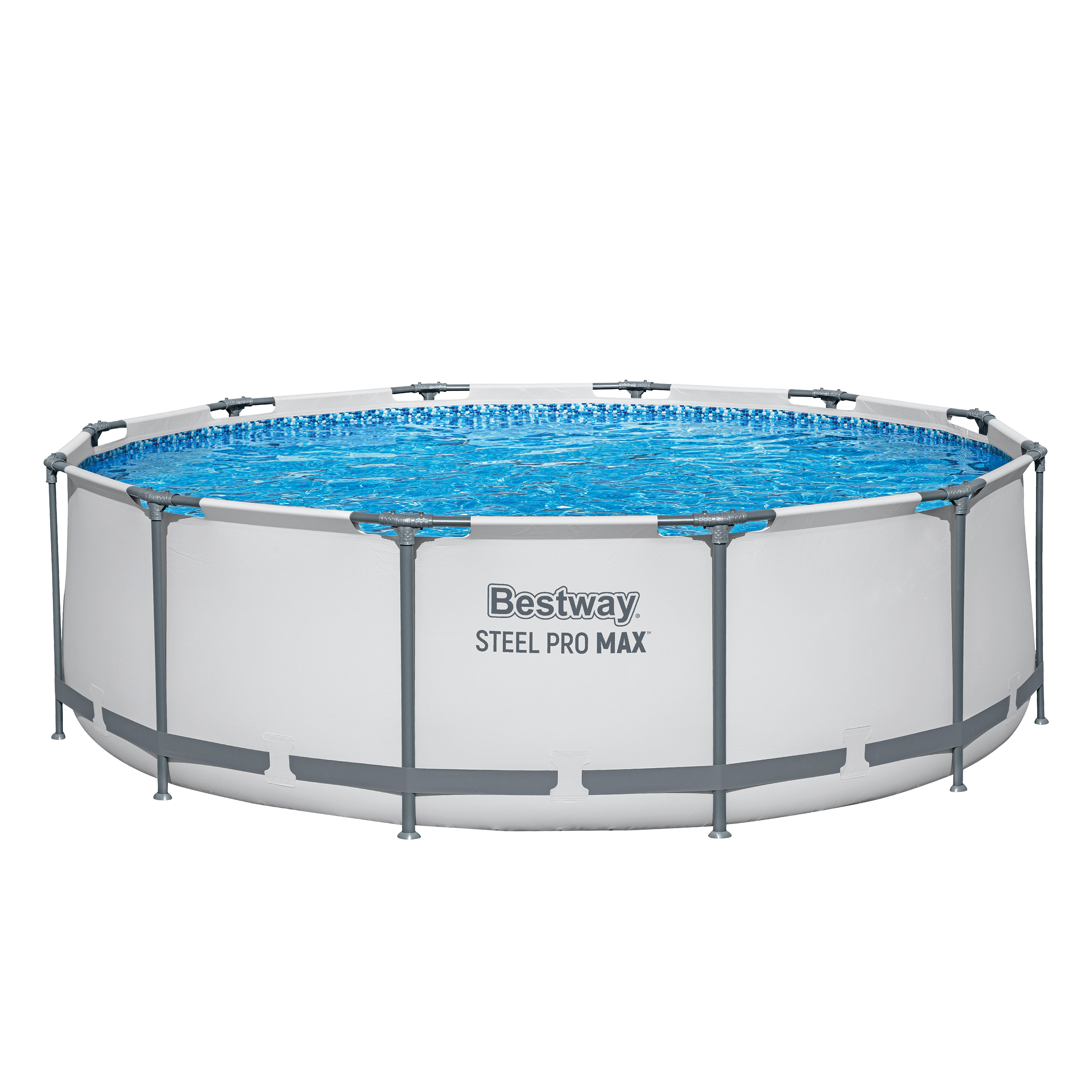 Steel Pro MAX™ Solo Pool ohne Zubehör Ø 366 x 100 cm, lichtgrau, rund
