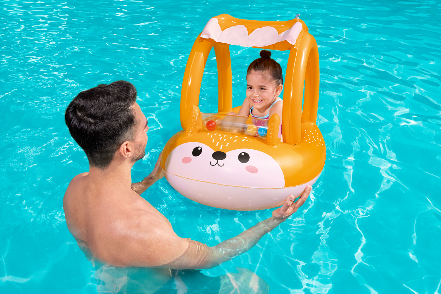 Friendly Fox™ Kinder-Schlauchboot mit Sonnenschutzdach 94 x 66 cm