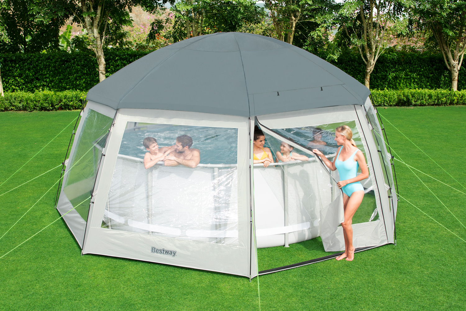 Pavillon für runde Pools, 600 x 295 cm