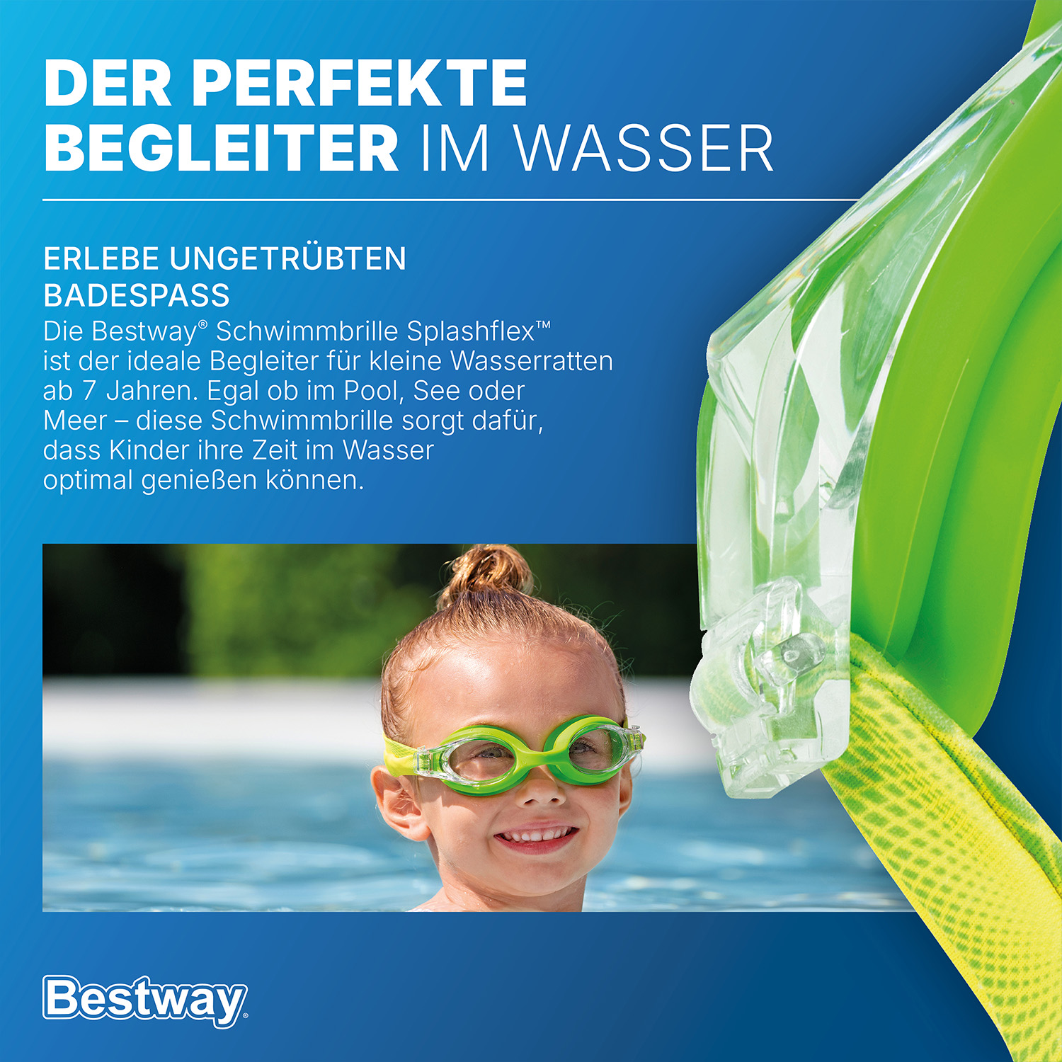 Schwimmbrille Splashflex™ ab 7 Jahren, Grün