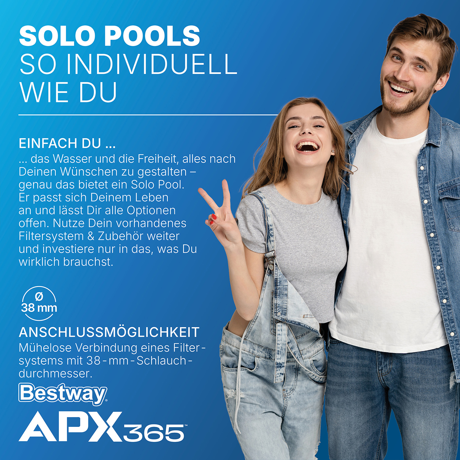 APX365™ Winterfester Solo Pool ohne Zubehör Ø 610 x 132 cm, Marmor-Optik (Dunkel), rund