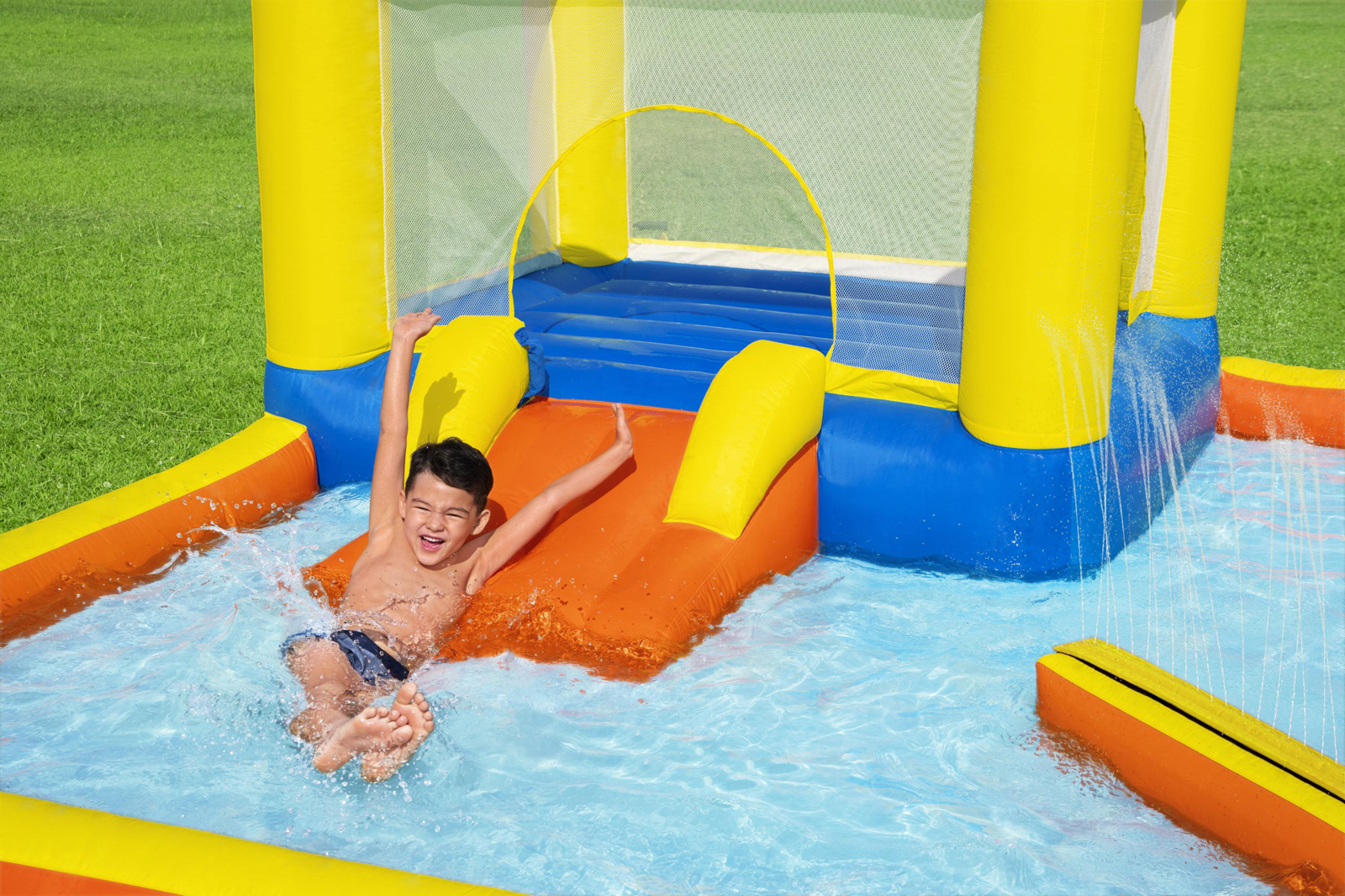 H2OGO!® Mega-Wasserpark mit Dauergebläse Beach Bounce 365 x 340 x 152 cm
