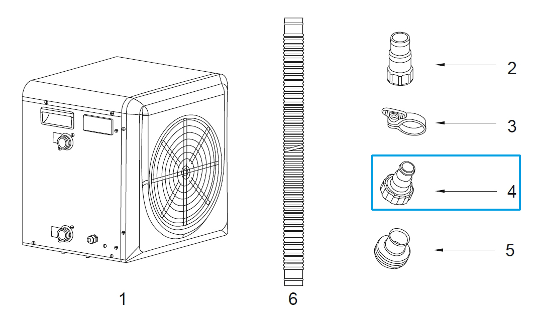 Bestway® Spare Part Drain valve adapter for Flowclear™ Saltwater salt water unit & 4KW pool Heater