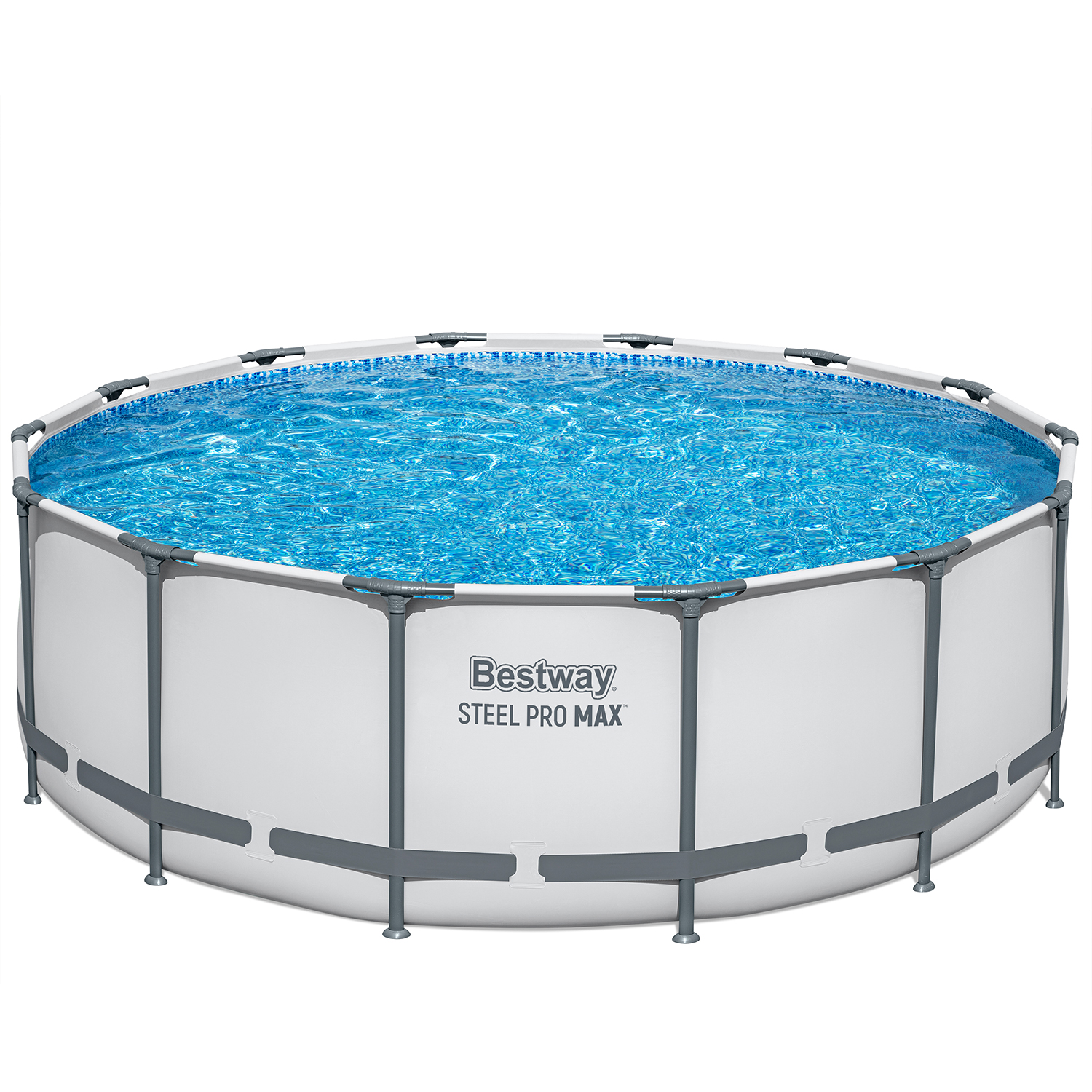 Steel Pro MAX™ Frame Pool Komplett Set mit Filterpumpe Ø 427 x 122 cm, lichtgrau, rund