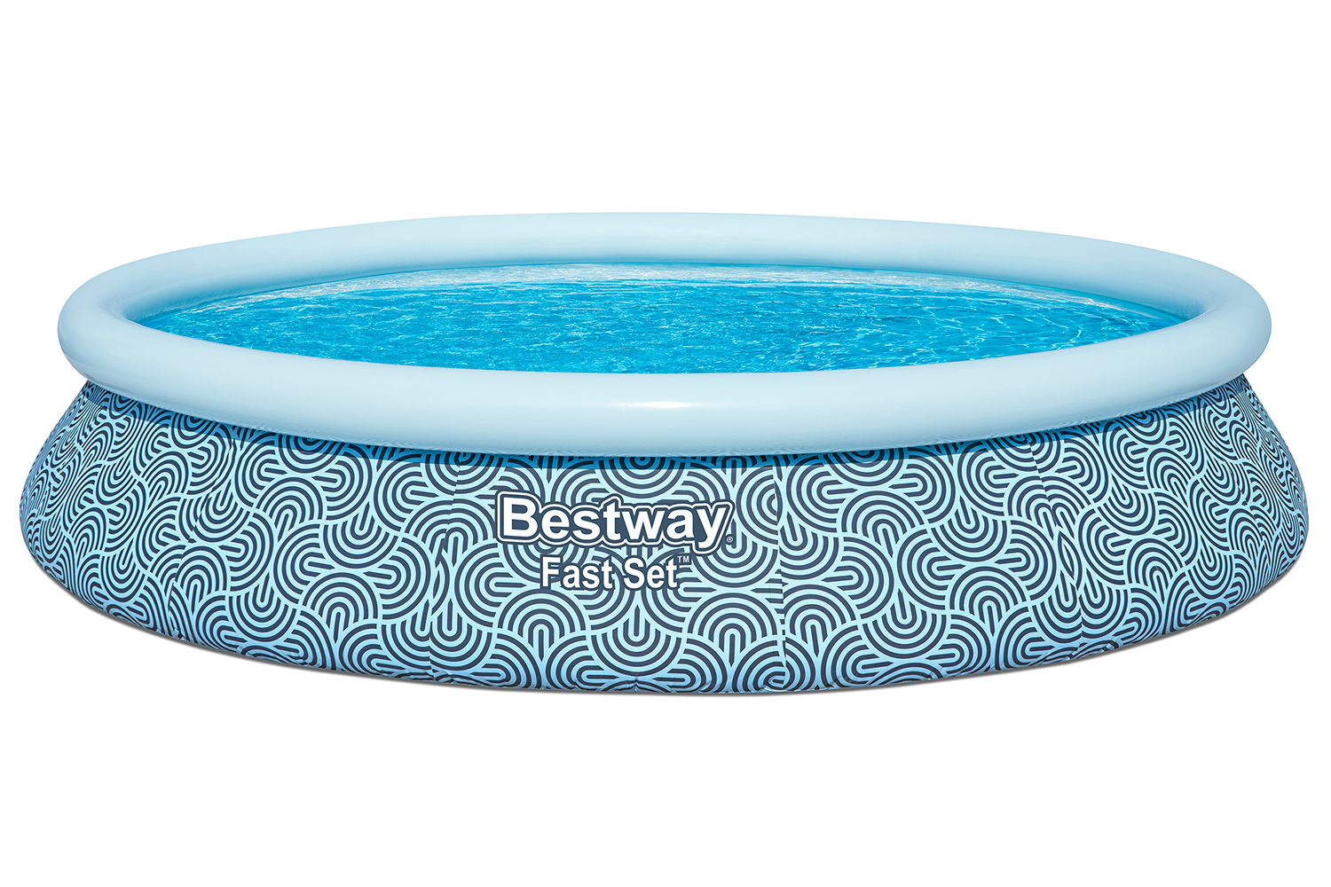 Fast Set™ Aufstellpool-Set mit Filterpumpe Ø 457 x 84 cm, Grafisches Liniendesign, rund