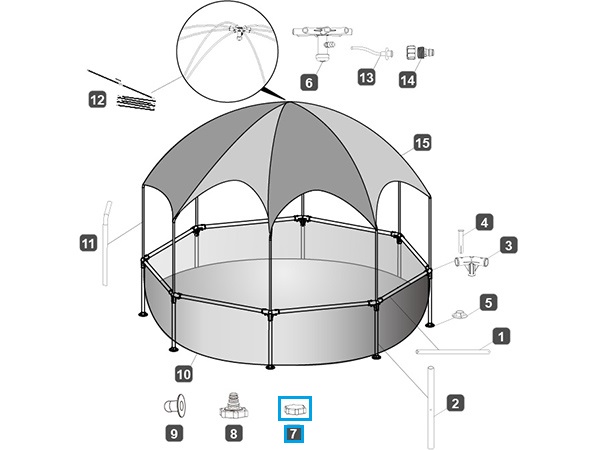 Bestway® Spare Part Drain valve cap (white) for various Fast Set™ and Steel Pro™ UV Careful™ pools Bestway® Spare Part Drain valve cap (white) for various Fast Set™ and Steel Pro™ UV Careful™ pools