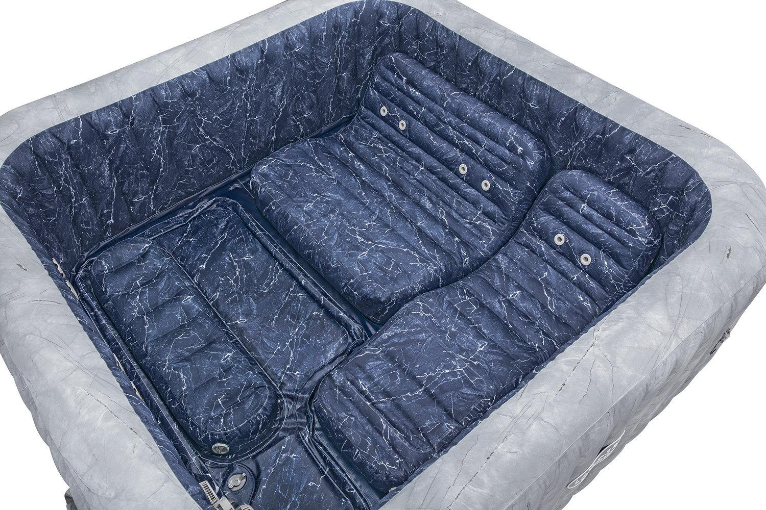 LAY-Z-SPA® Energiespar-Whirlpool San Francisco HydroJet Pro™ mit App-Steuerung, für 7 Personen 230 x 230 x 71 cm, Marmor-Optik (Samtgrau)
