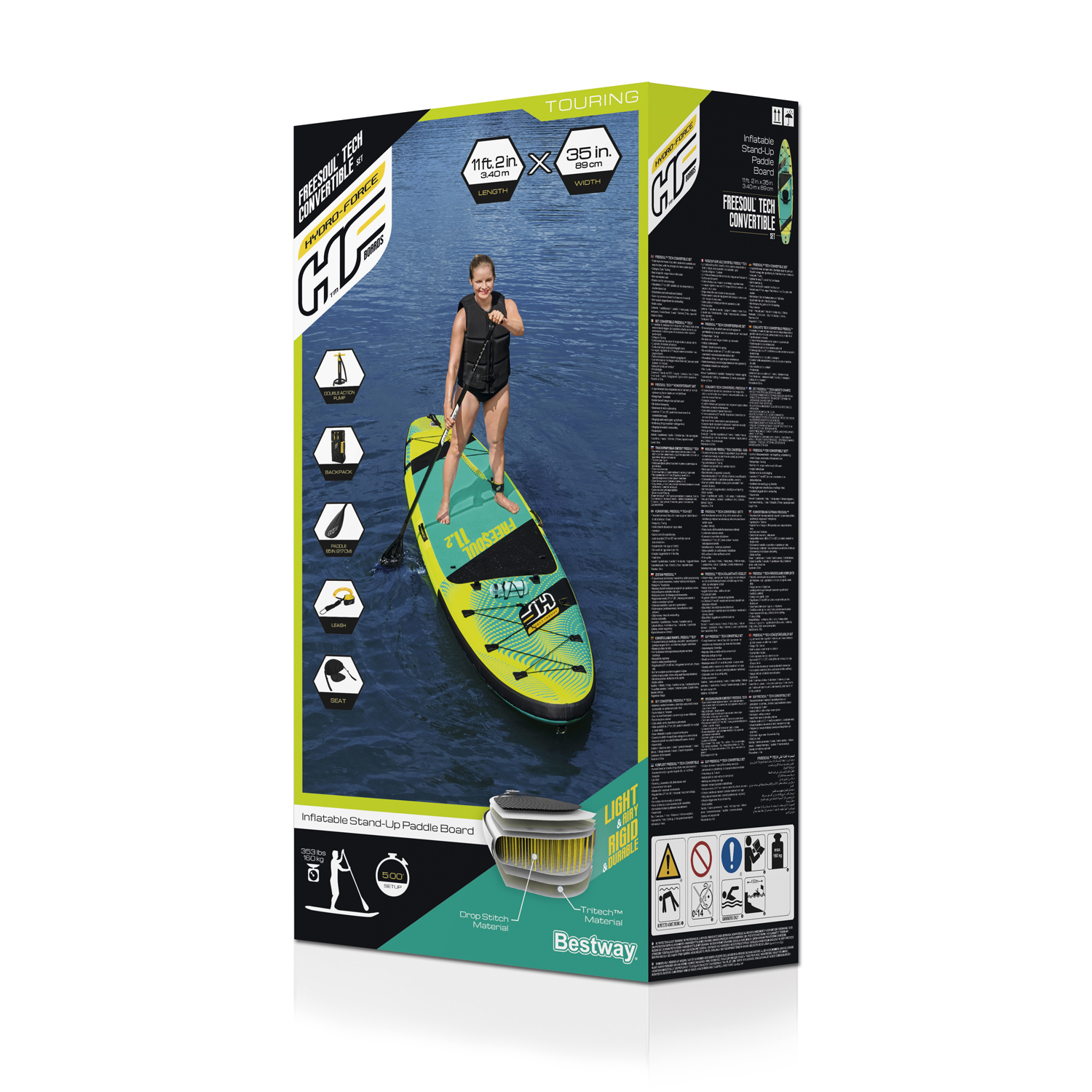 Hydro-Force™ SUP Touring Board-Set Freesoul™ Tech 340 x 89 x 15 cm