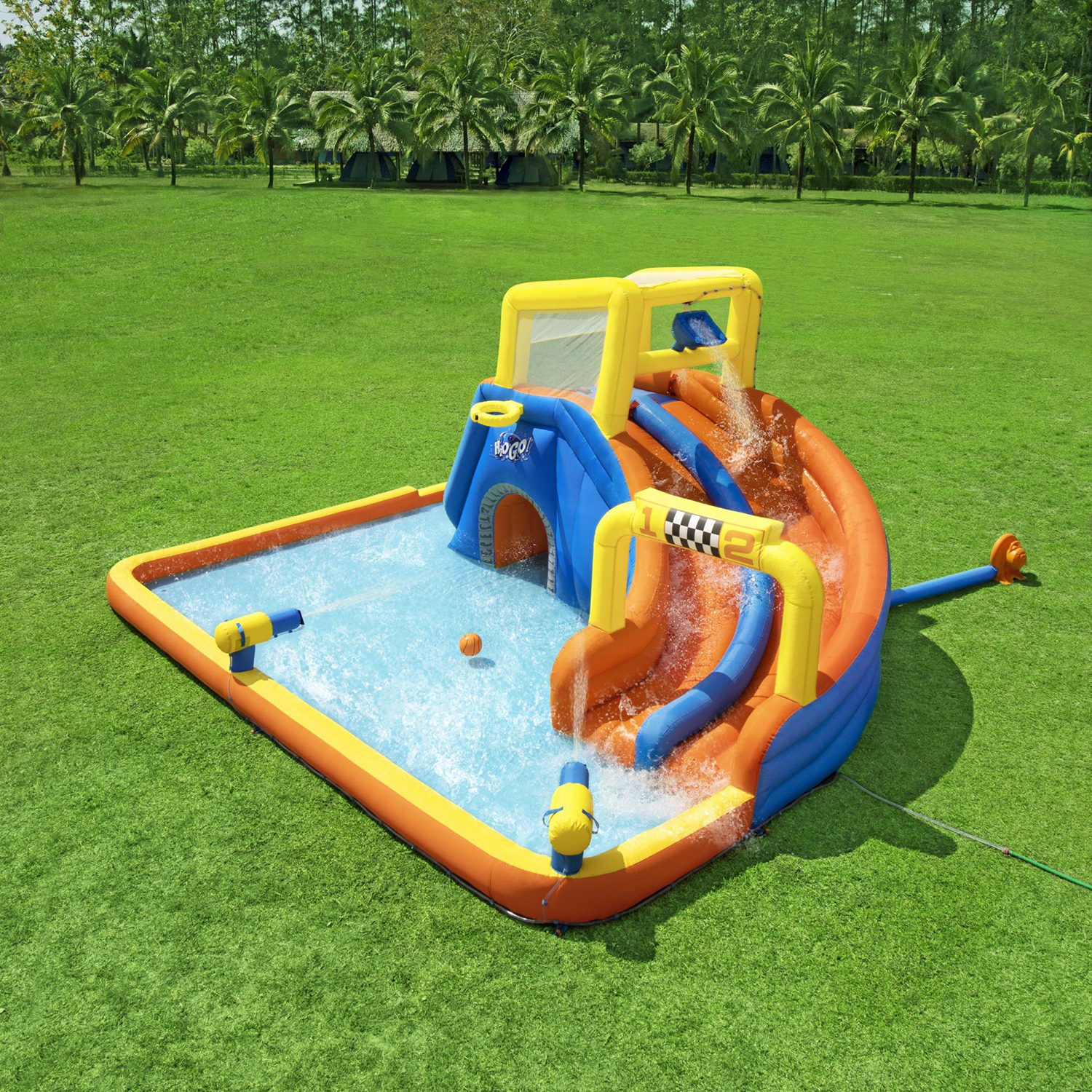 H2OGO!® Mega-Wasserpark mit Dauergebläse Speedway 551 x 502 x 265 cm