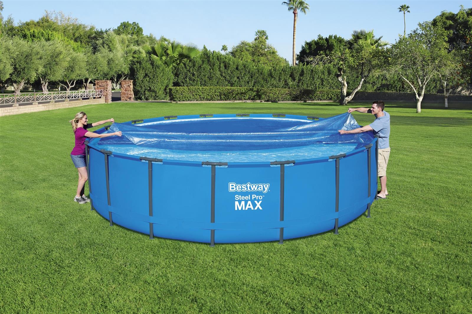 Flowclear™ PE-Solarabdeckplane Ø 527 cm, blau, rund