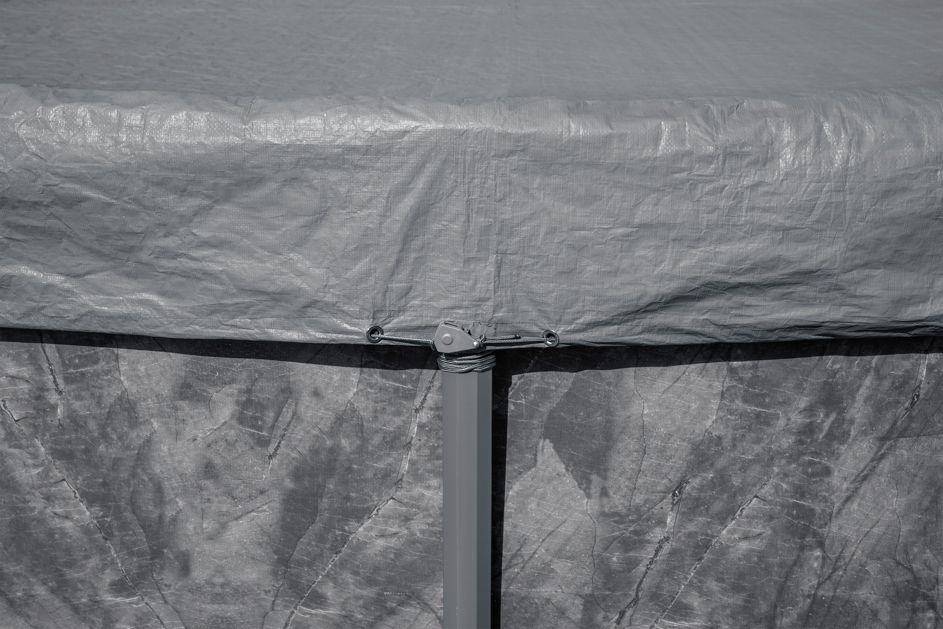 Winterfeste Premium Abdeckplane Ø 549 cm, grau, rund