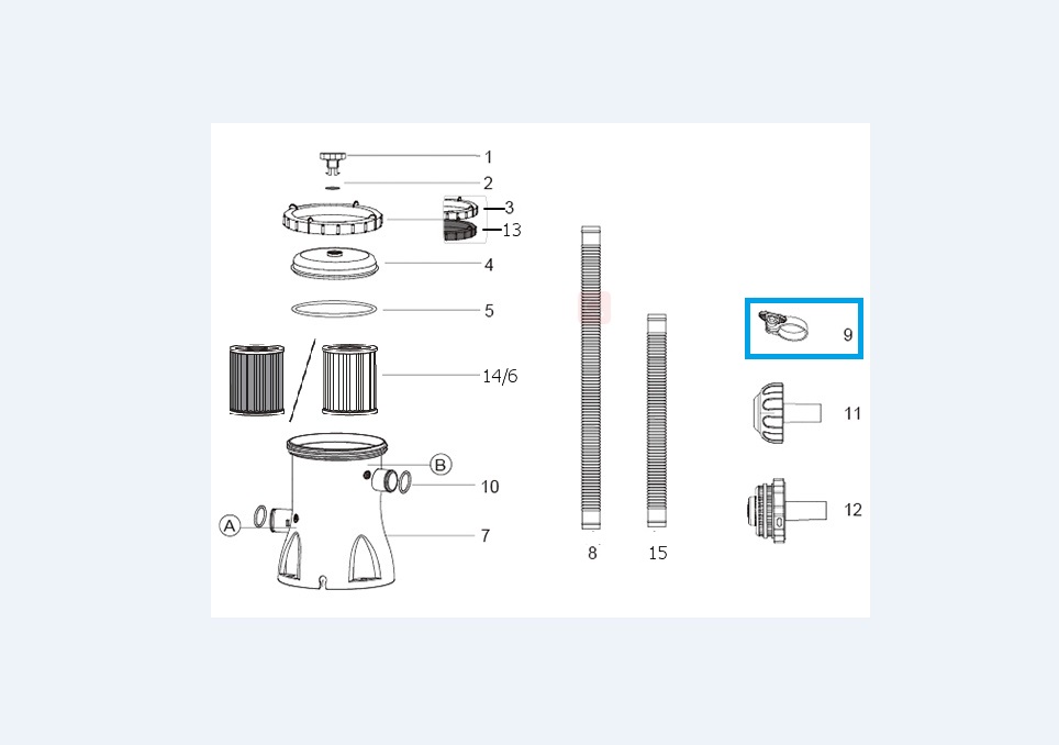Bestway® Spare Part Hose clamp set (grey / 4 pieces) for Ø 32 mm hoses