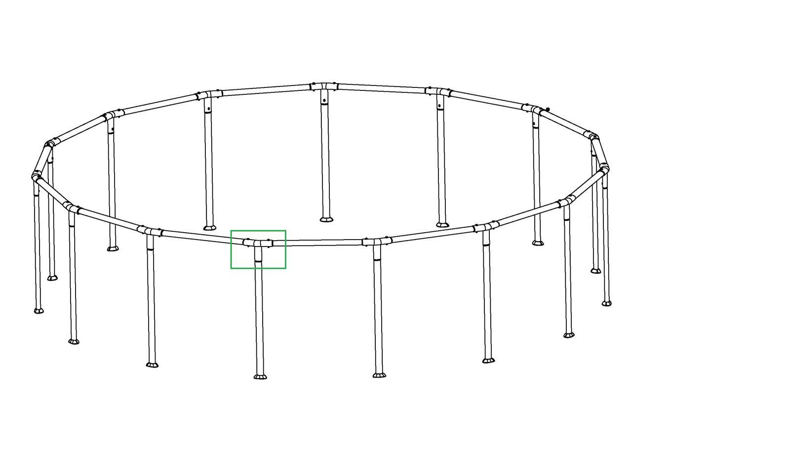 Bestway® Spare Part T-connector (grey/frameLink System™) for Steel Pro MAX™ pool Ø 427x84/427x107 cm
