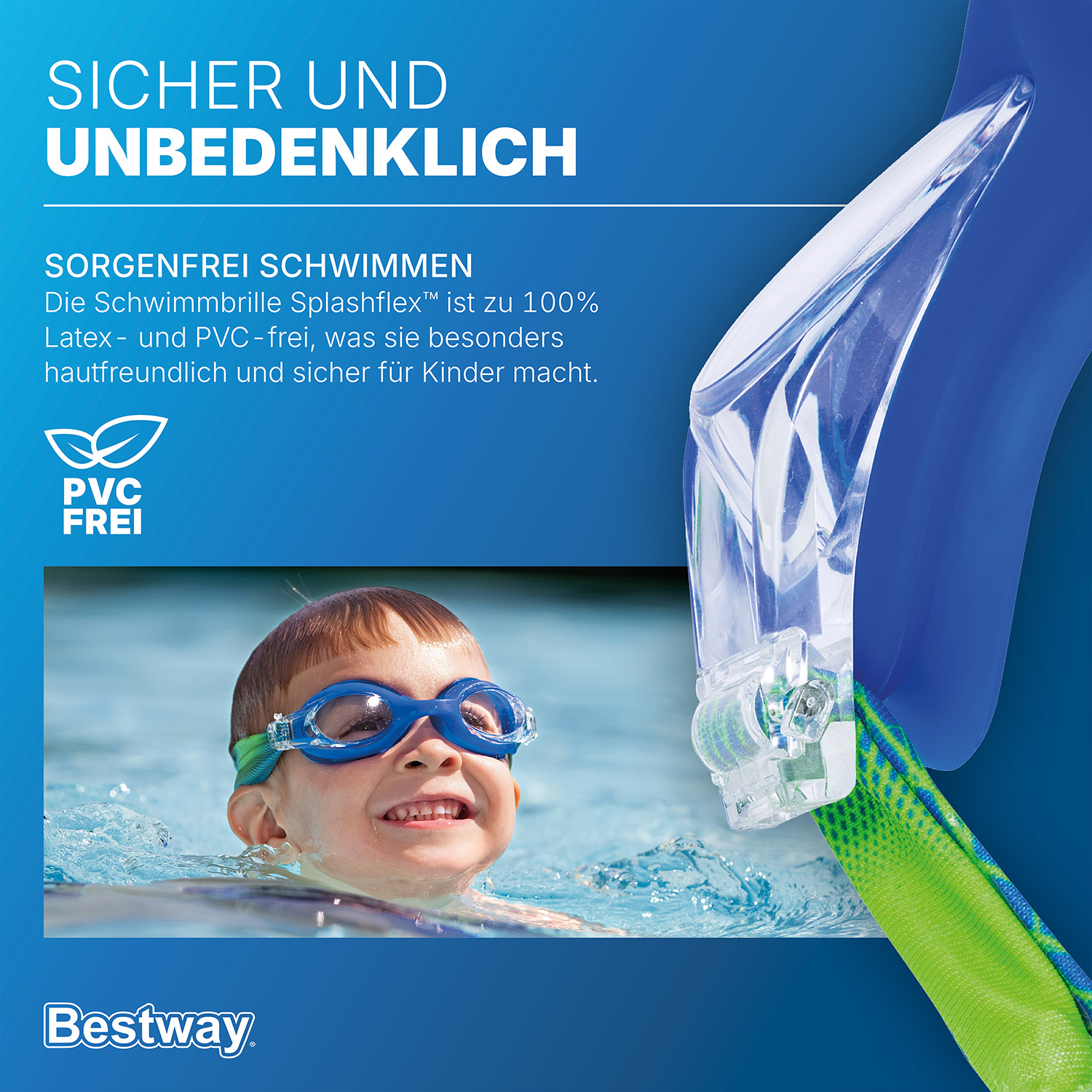 Schwimmbrille Splashflex™ ab 7 Jahren, Blau