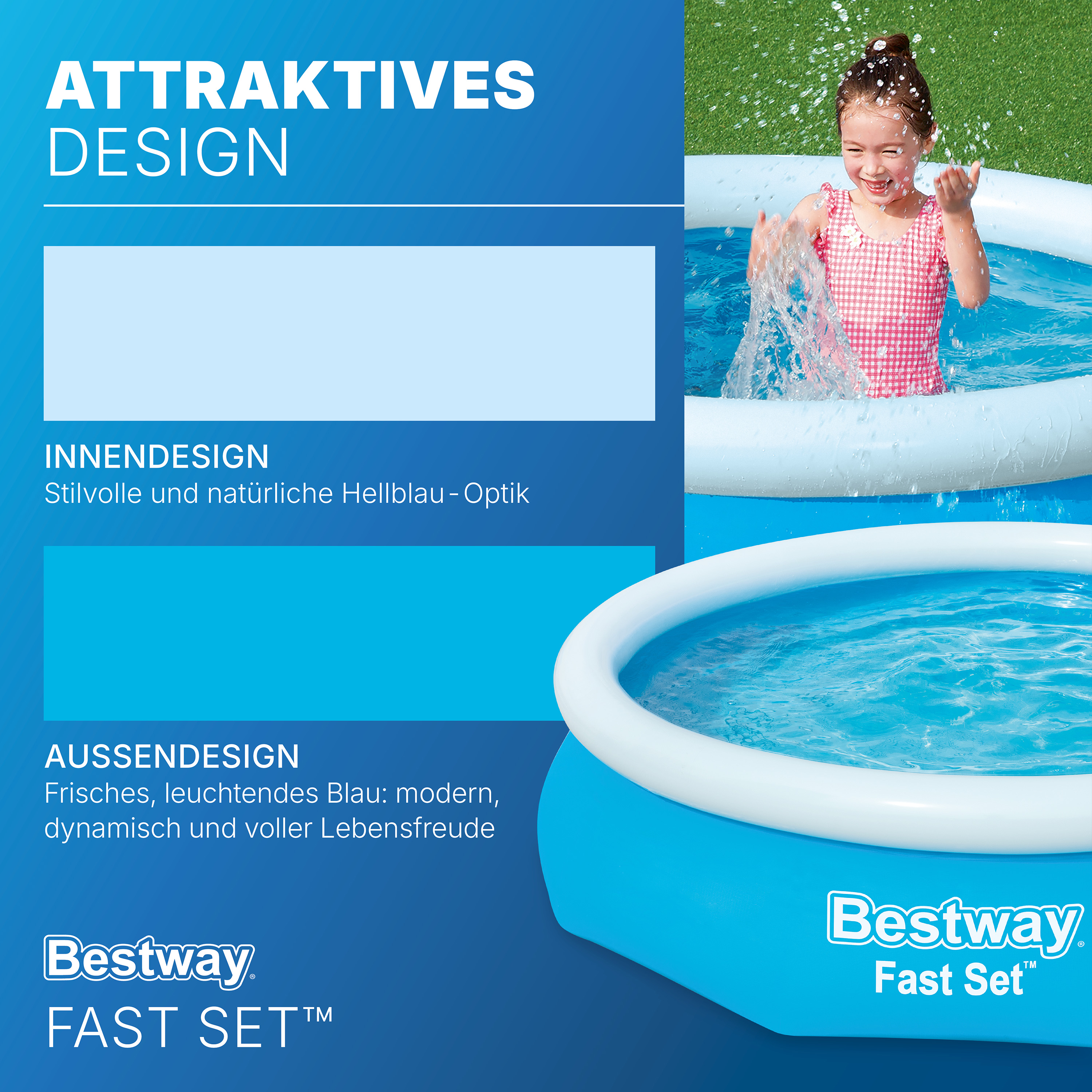 Fast Set™ Aufstellpool-Set mit Filterpumpe Ø 305 x 76 cm, blau, rund