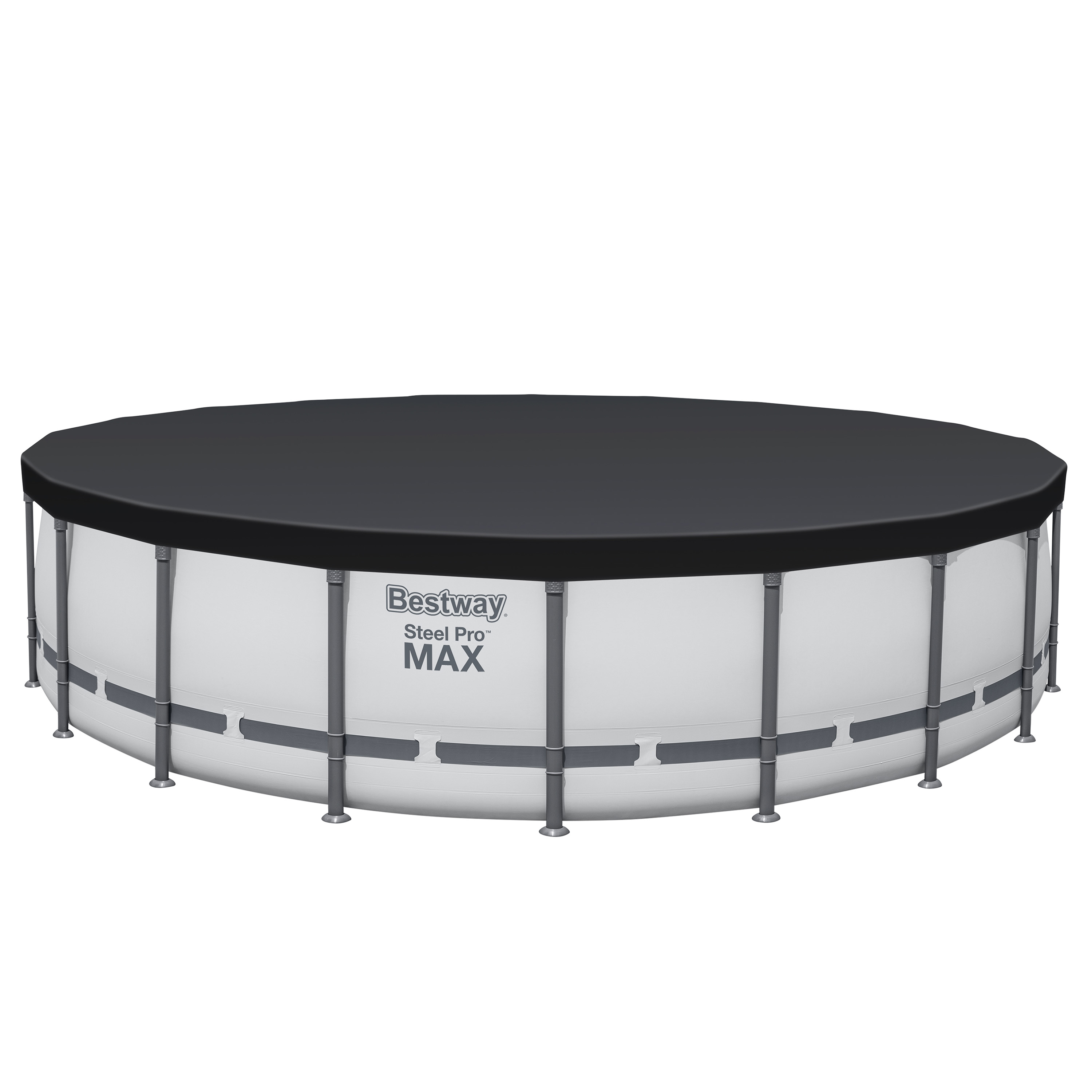 Steel Pro MAX™ Frame Pool Komplett Set mit Filterpumpe Ø 610 x 132 cm, lichtgrau, rund