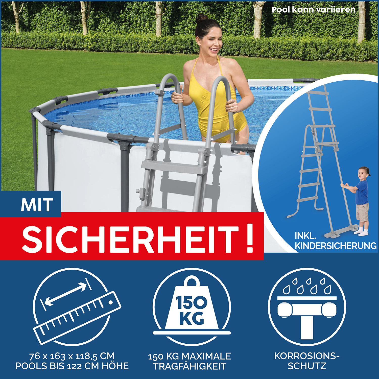 Power Steel™ Frame Pool Komplett-Set mit Filterpumpe 732 x 366 x 122 cm , Holz-Optik (Mooreiche), oval