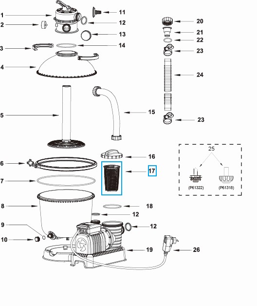 Bestway® Spare Part Strainer for Flowclear™ sand filter unit (except 2.006 l/h)
