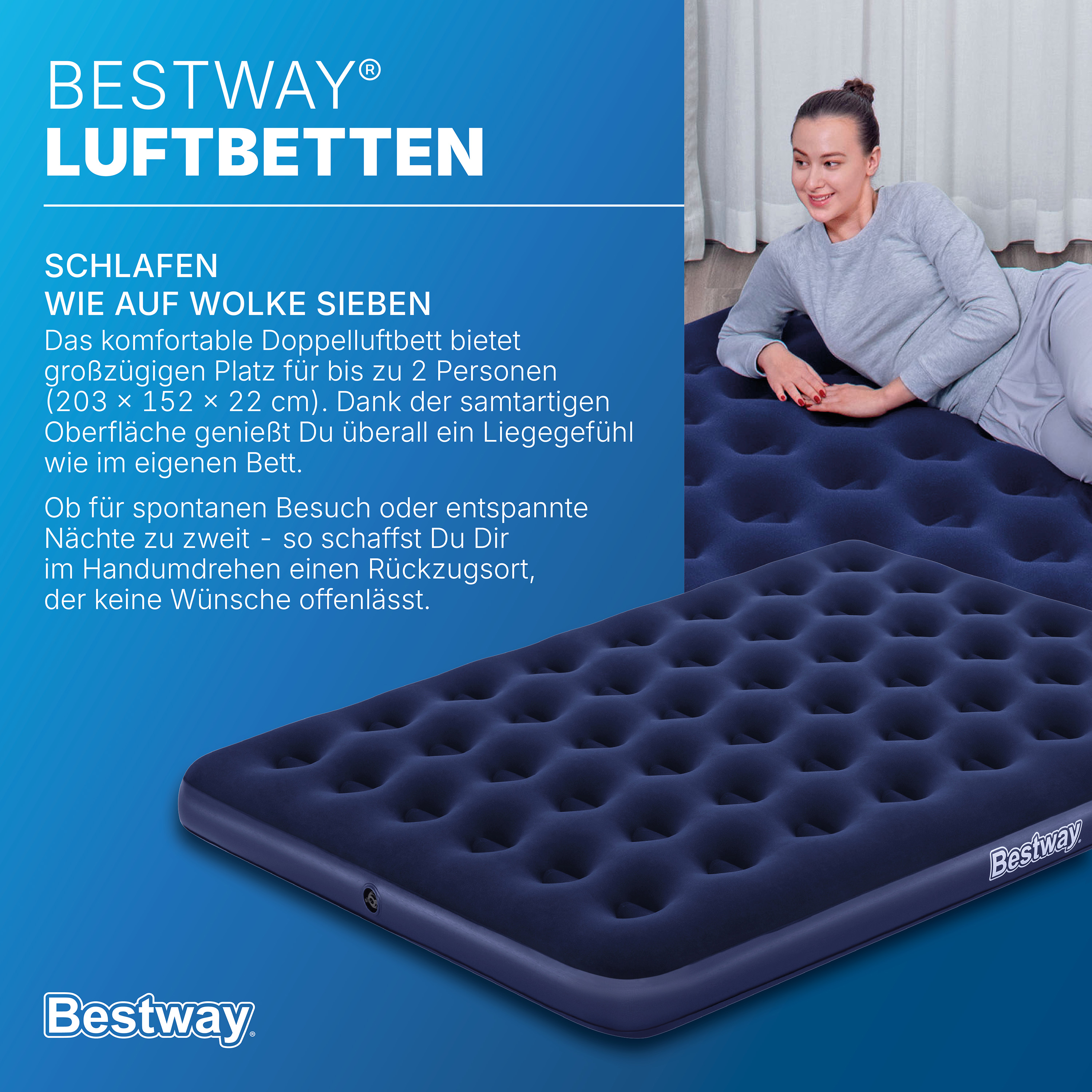Doppelluftbett 203 x 152 x 22 cm