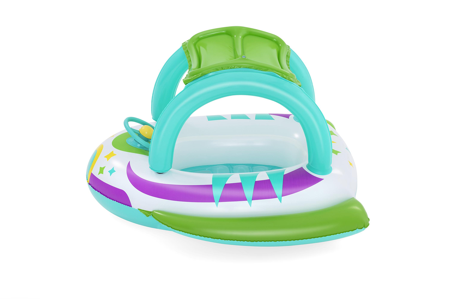 Space Splash™ Kinder Schlauchboot Raumschiff mit Sonnenschutzdach 107 x 112 cm