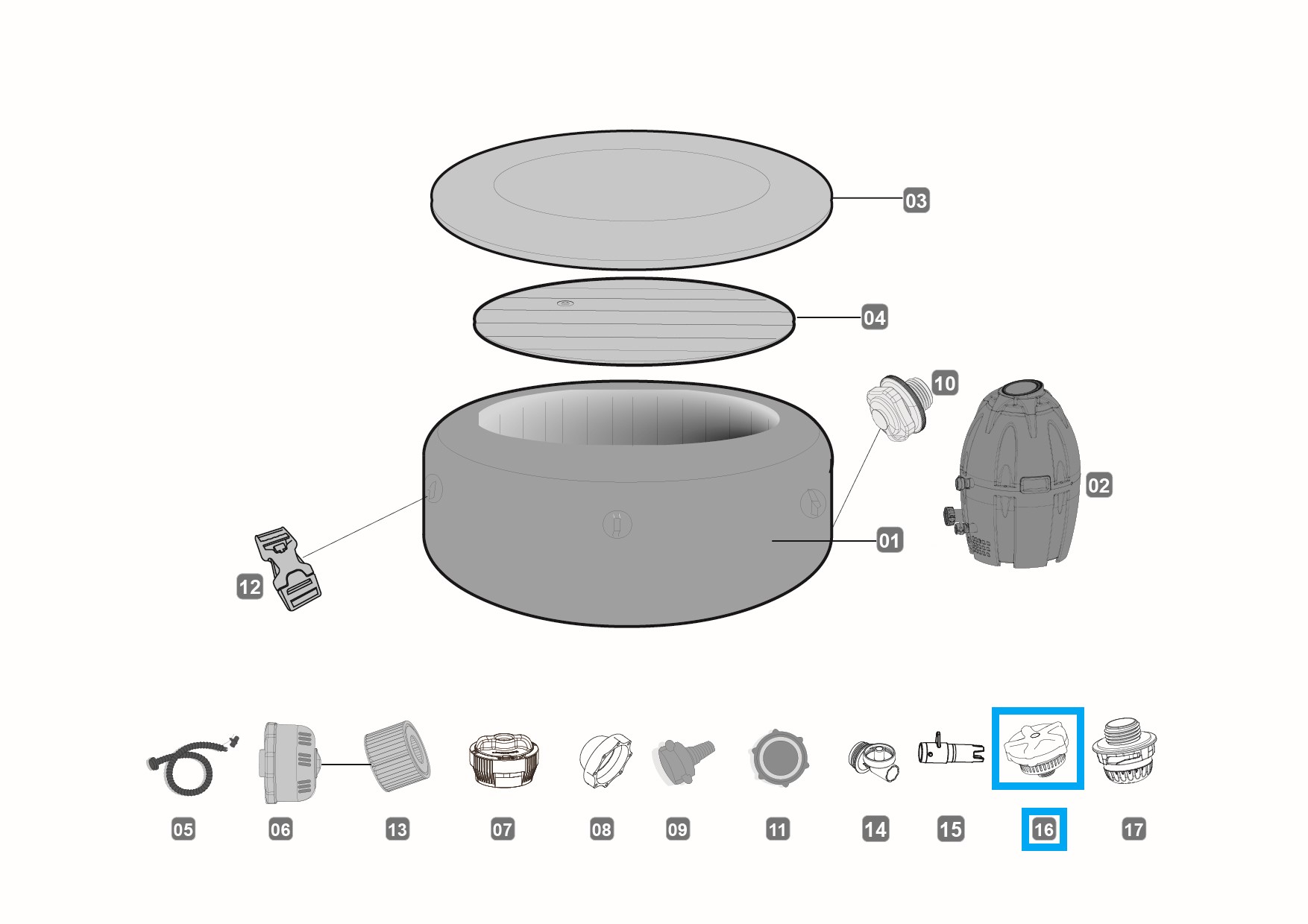 Bestway® Spare Part LED light for LAY-Z-SPA® Tahiti AirJet™ whirlpool Ø 180 x 66 cm