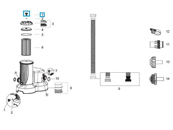 Bestway® Spare Part Vent valve (set with gasket) for Flowclear™ filter units (2018 / 2019)