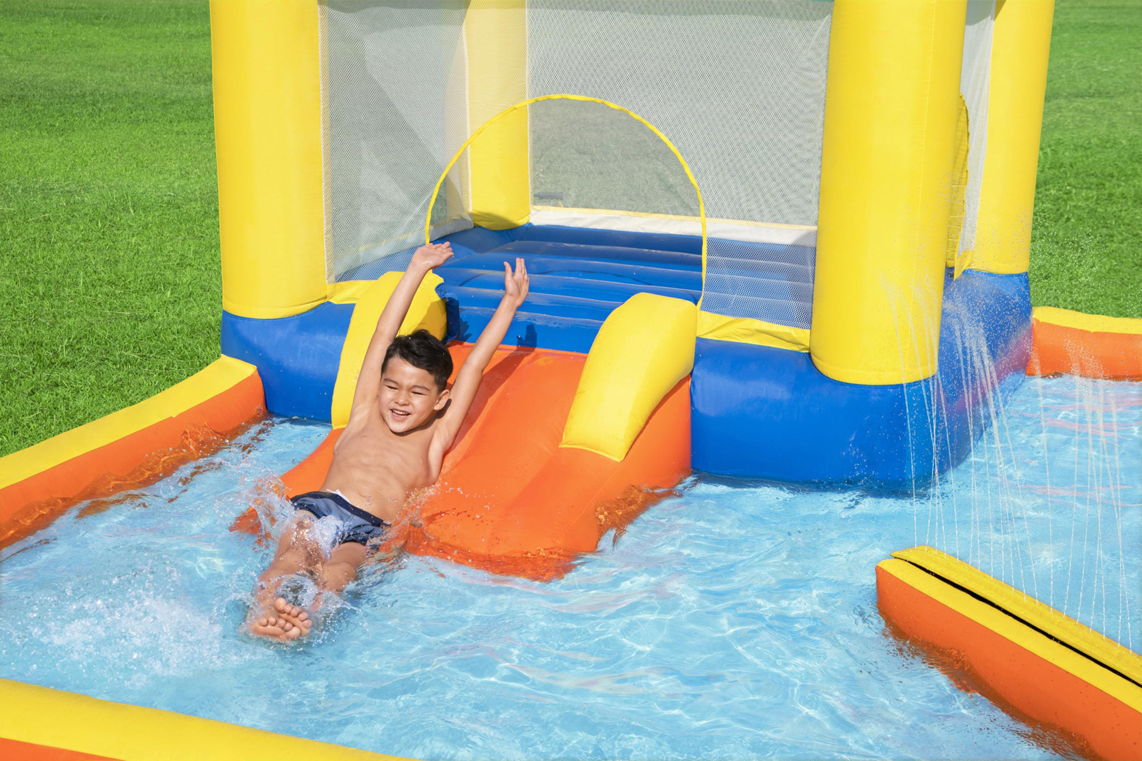H2OGO!® Mega-Wasserpark mit Dauergebläse Beach Bounce 365 x 340 x 152 cm