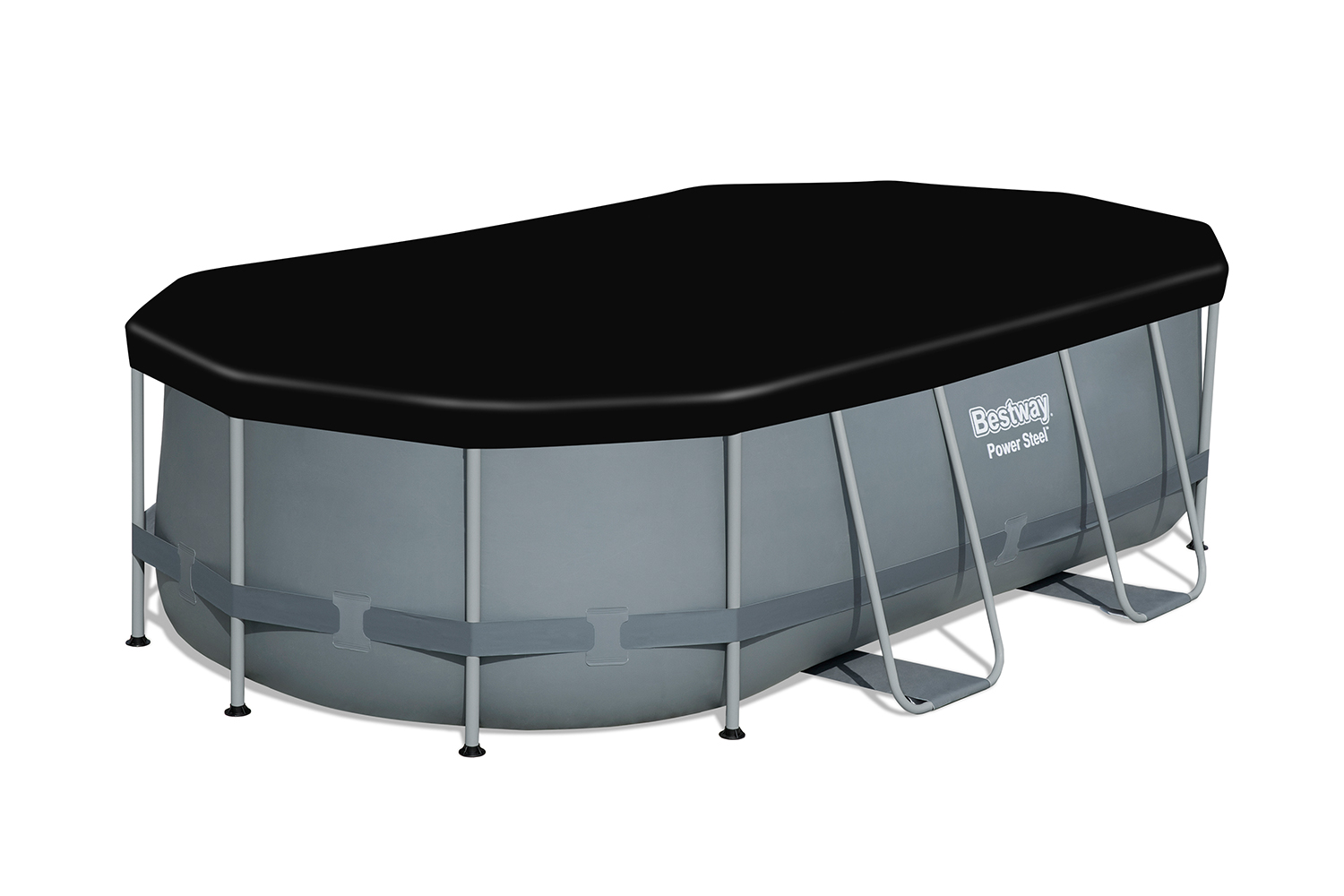 PVC-Abdeckplane 418 x 230 cm, schwarz, oval