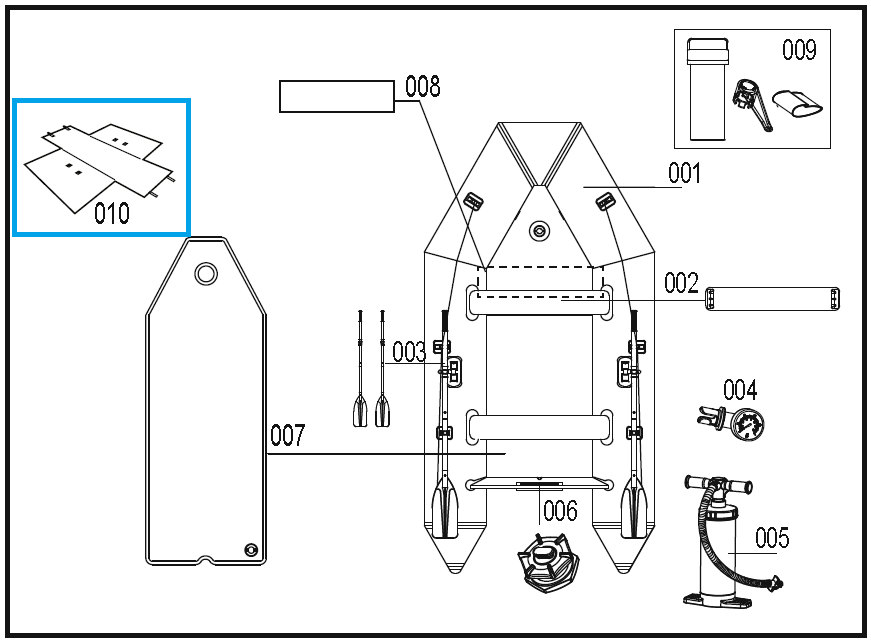 Bestway® Spare Part Bag (grey) for Hydro-Force™ Sportboats Mirovia Pro / Sunsaille