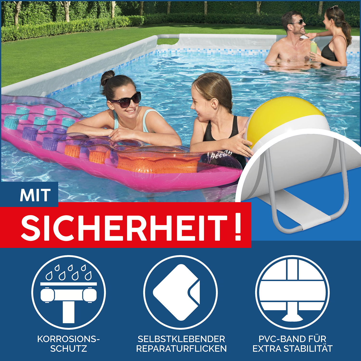 Power Steel 31'4" x 16' x 52"/9.56m x 4.88m x 1.32m Rectangular Pool