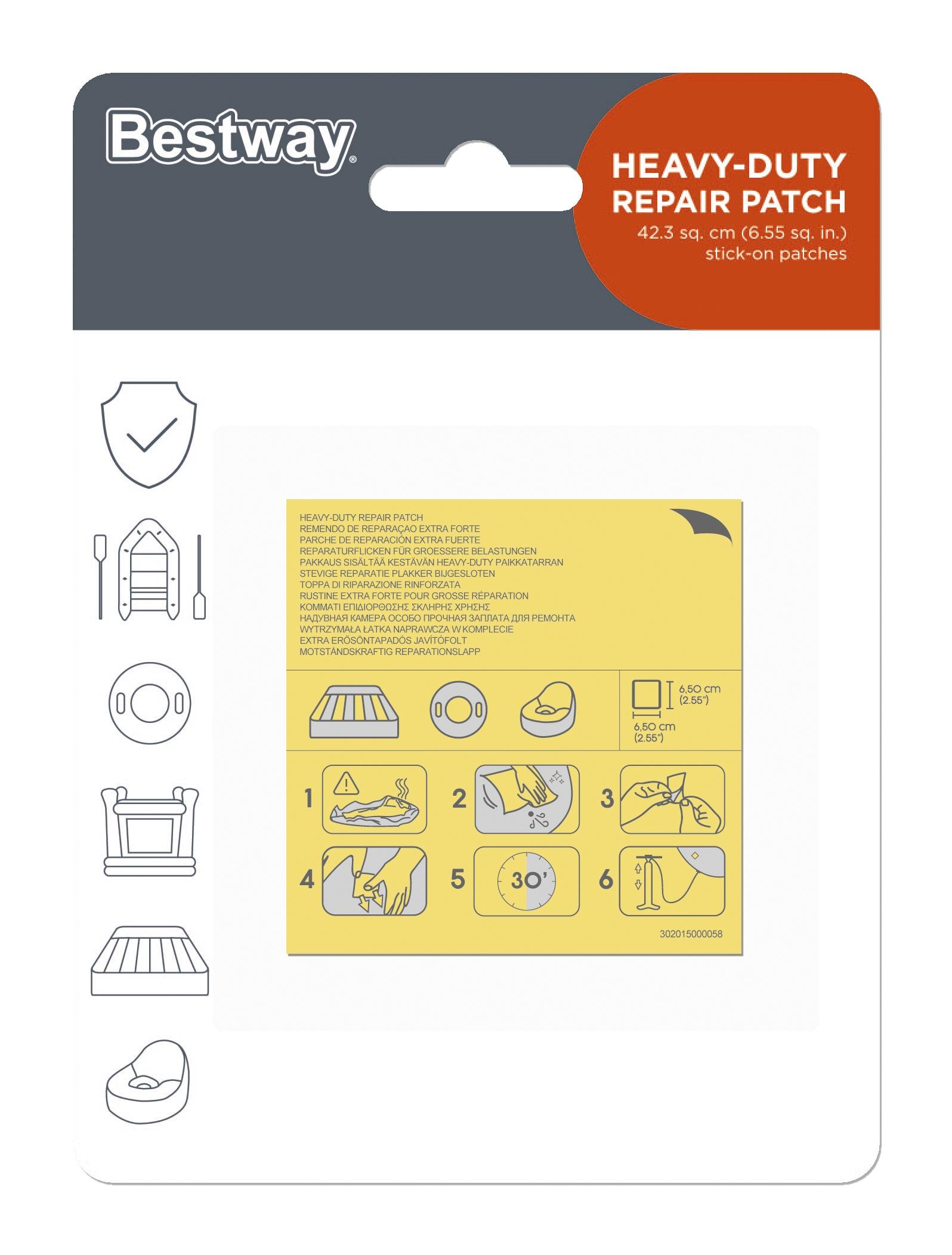 Selbstklebende Reparaturflicken 6,5 x 6,5 cm, 10 Stück