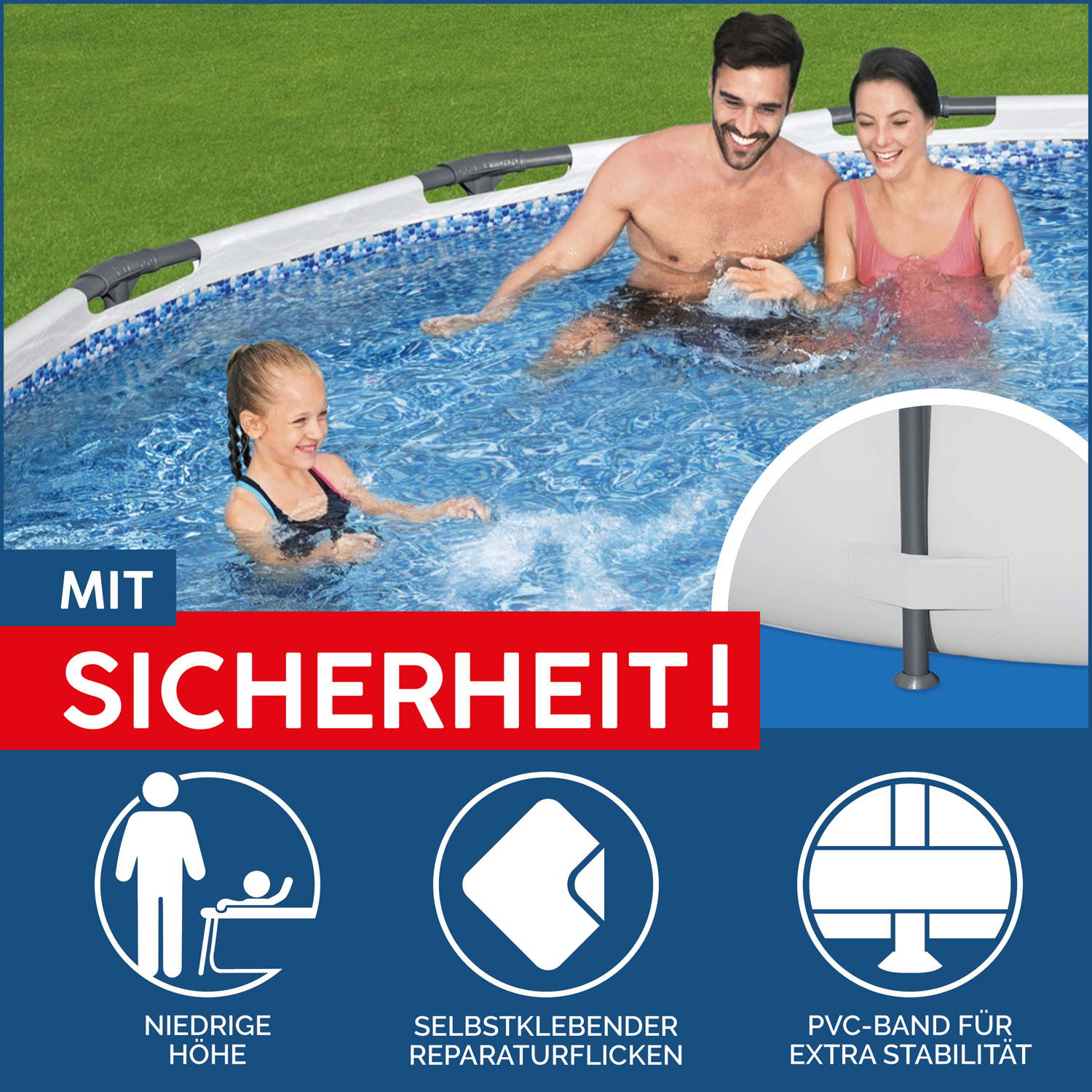 Steel Pro MAX™ Frame Pool Set
mit Filterpumpe Ø 305 x 76 cm, lichtgrau, rund 