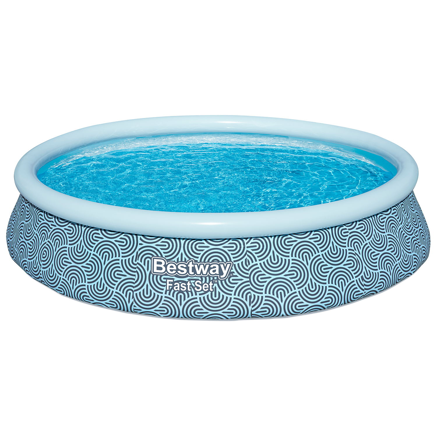 Fast Set™ Aufstellpool-Set mit Filterpumpe Ø 396 x 84 cm, Grafisches Liniendesign, rund