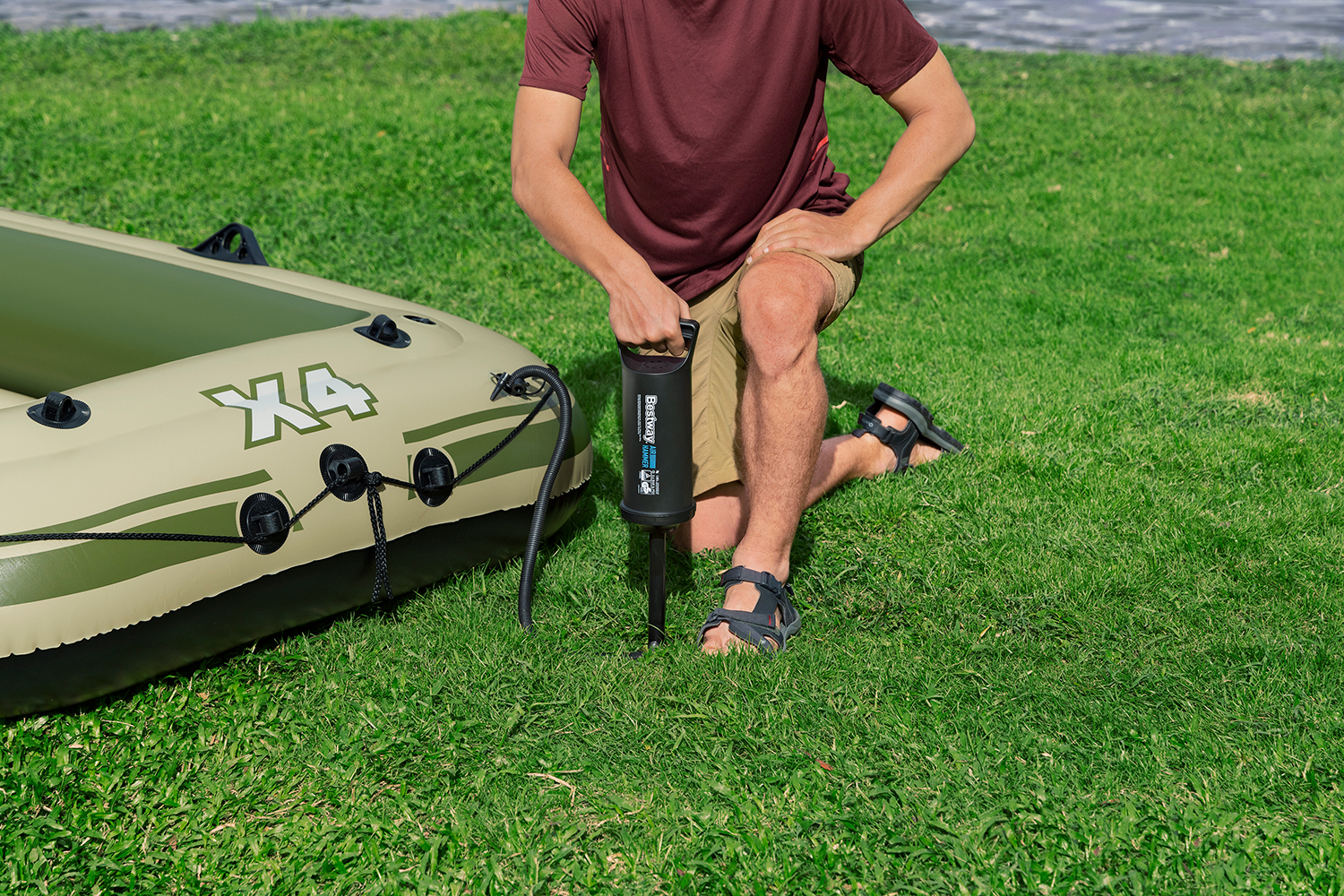 Hydro-Force™ Schlauchboot Komplett-Set Voyager™ X4 350 x 145 x 49 cm