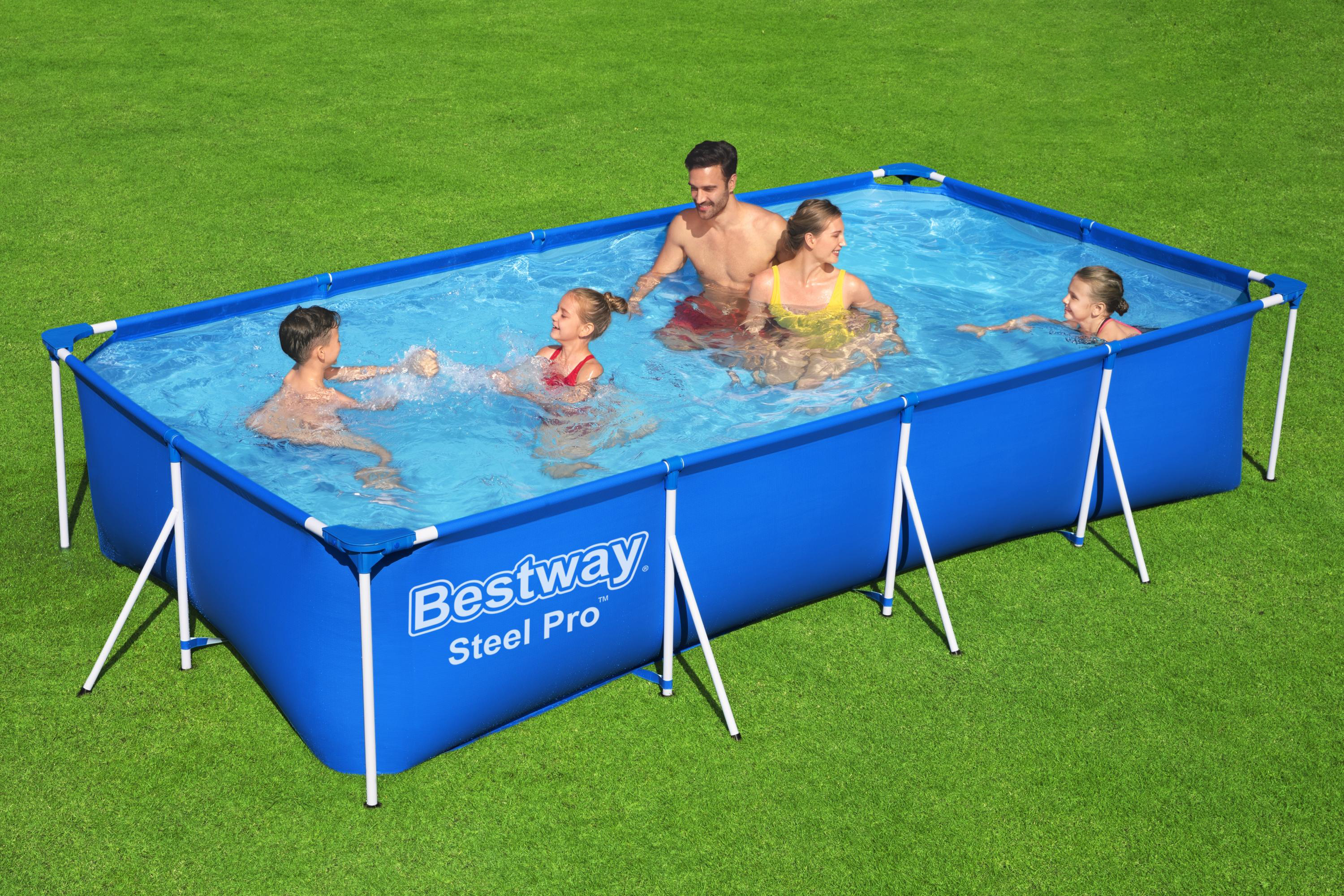 Steel Pro™ Frame Pool ohne Pumpe 400 x 211 x 81 cm , blau, eckig