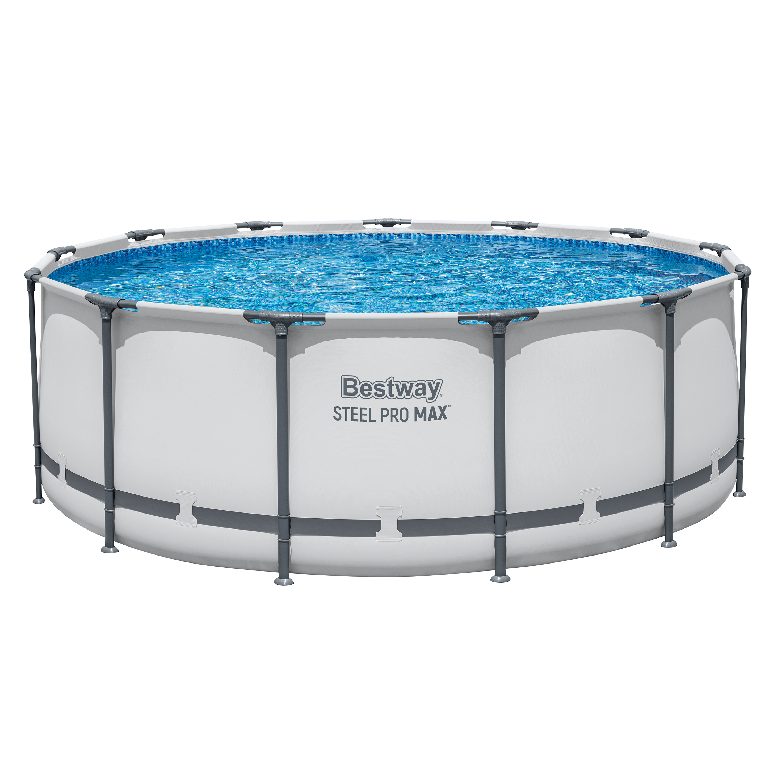 Steel Pro MAX™ Solo Pool ohne Zubehör Ø 396 x 122 cm, lichtgrau, rund